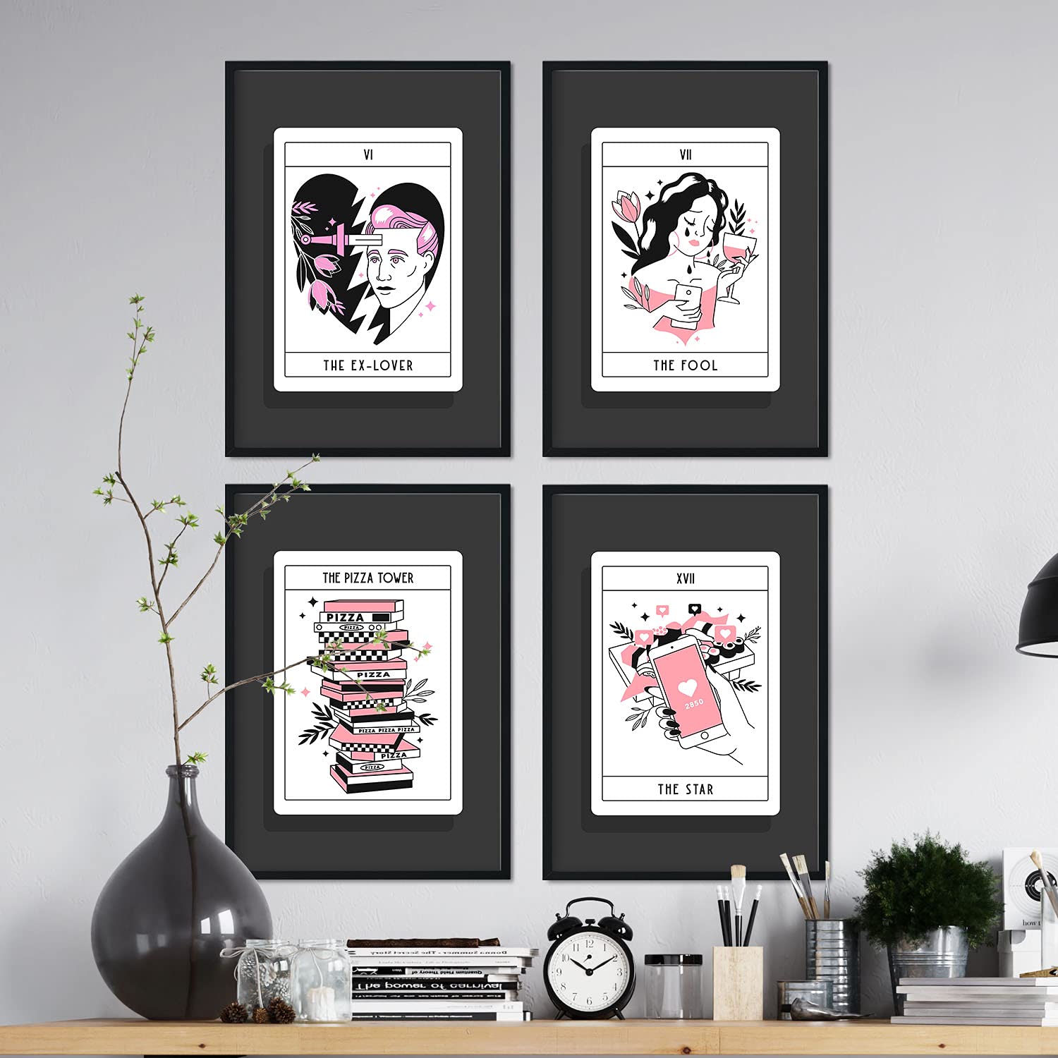 Set de Láminas en Tonos cálidos. Pósters con originales ilustraciones de las cartas Tarot.-Artwork-Nacnic-Nacnic Estudio SL