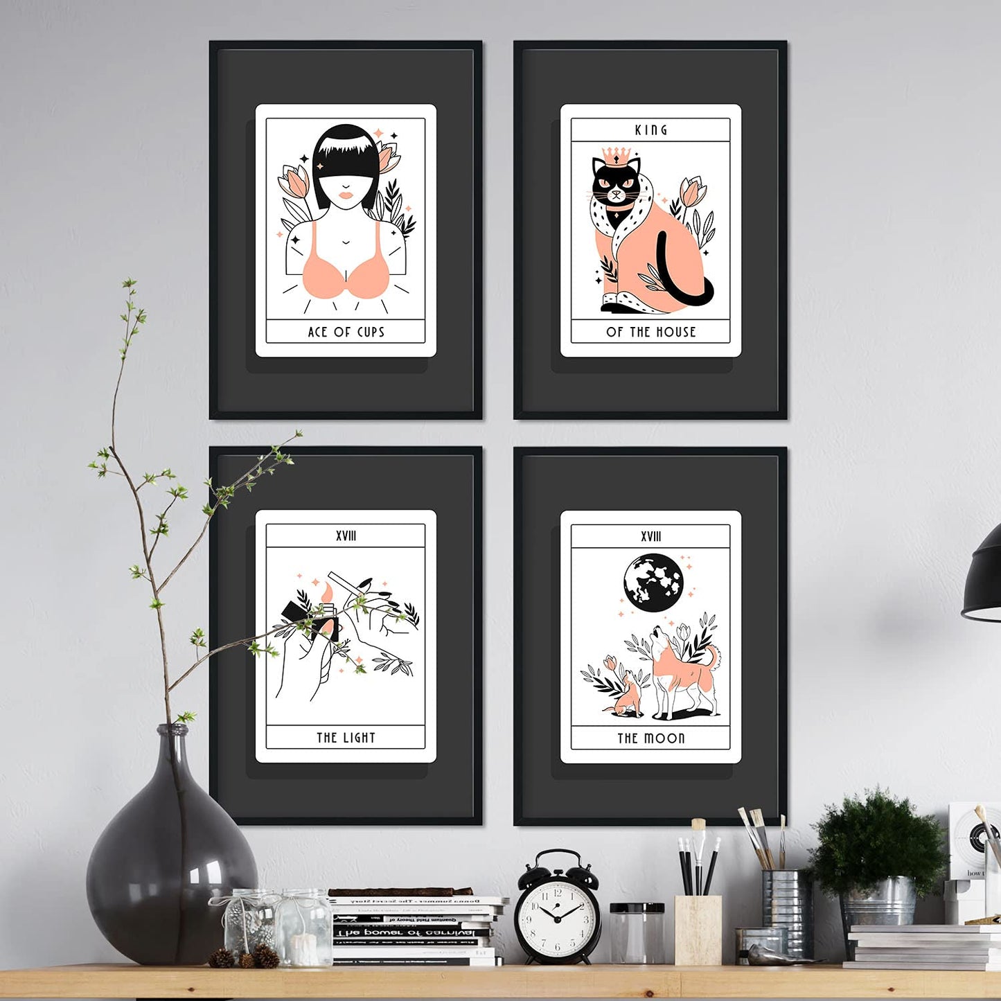 Set de Láminas en Tonos naranjas. Pósters con originales ilustraciones de las cartas Tarot.-Artwork-Nacnic-Nacnic Estudio SL