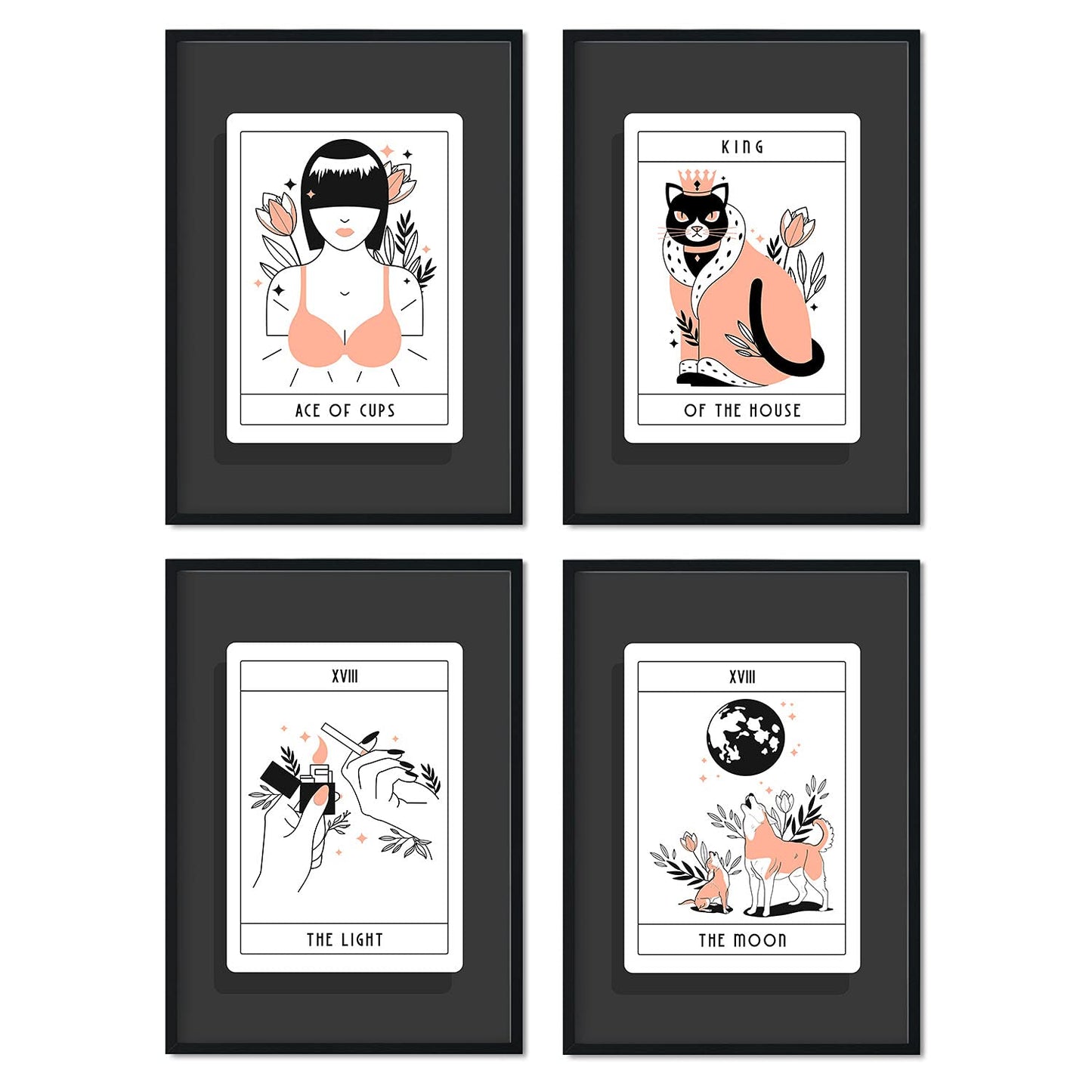 Set de Láminas en Tonos naranjas. Pósters con originales ilustraciones de las cartas Tarot.-Artwork-Nacnic-Nacnic Estudio SL