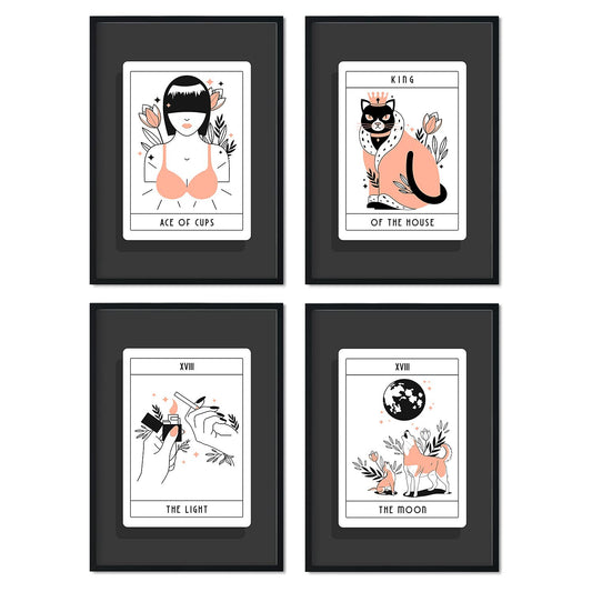 Set de Láminas en Tonos naranjas. Pósters con originales ilustraciones de las cartas Tarot.-Artwork-Nacnic-Nacnic Estudio SL