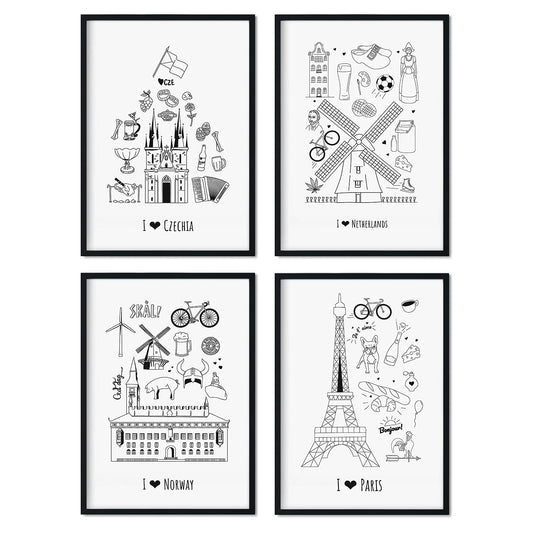 Set de láminas Europa 2. Pósters de países y ciudades del mundo para viajeros.-Artwork-Nacnic-Nacnic Estudio SL