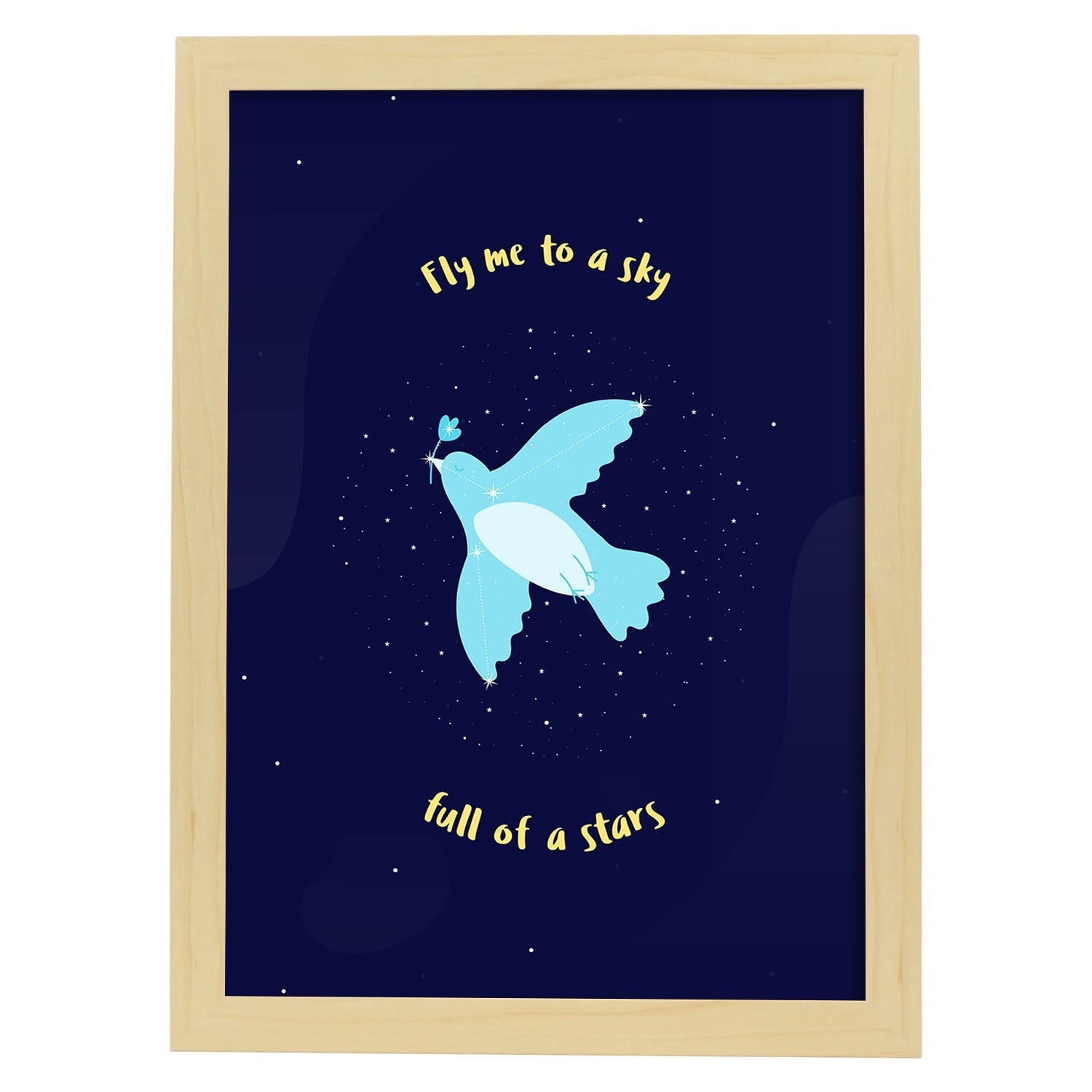 Set de láminas Llevame al cielo. Pósters de mascotas para amantes de los animales.-Artwork-Nacnic-A4-Marco Madera clara-Nacnic Estudio SL