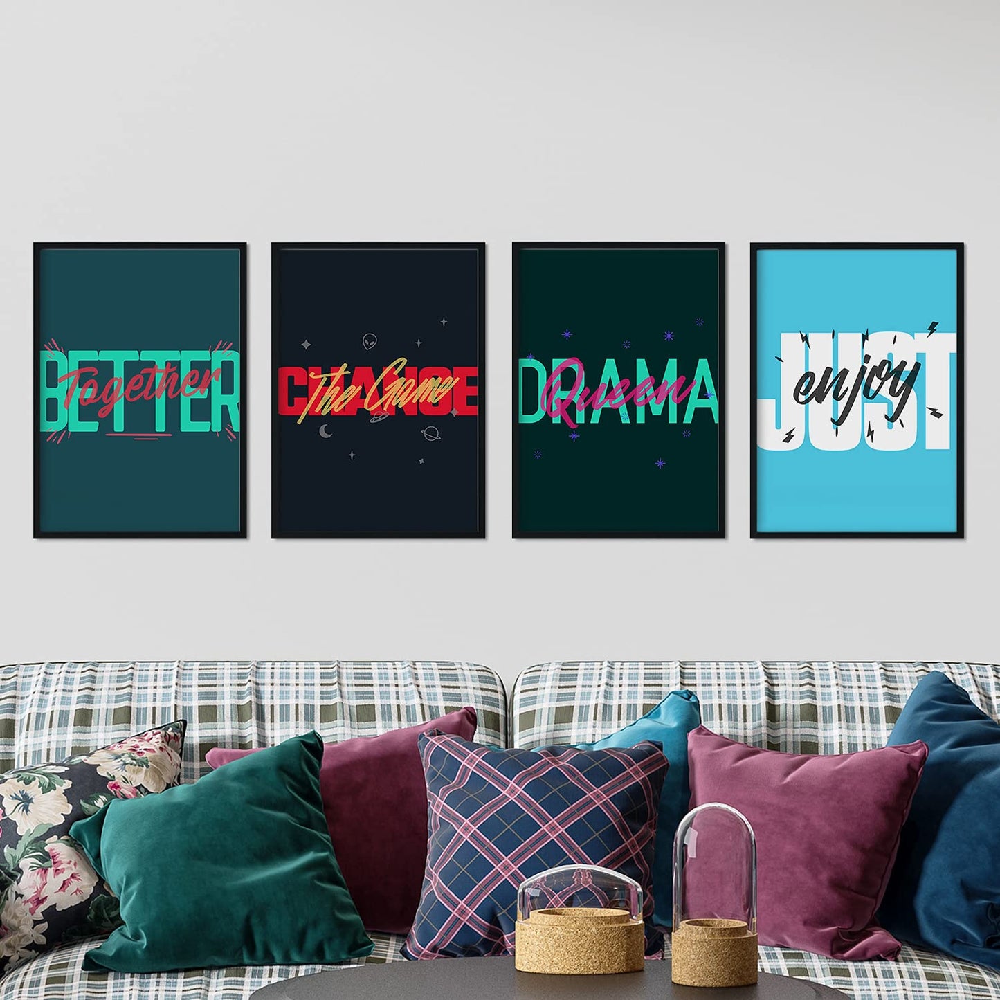 Set de láminas Pack azul y verde. Pósters con diseño de rótulo y mensajes motivacionales para el día a día.-Artwork-Nacnic-Nacnic Estudio SL