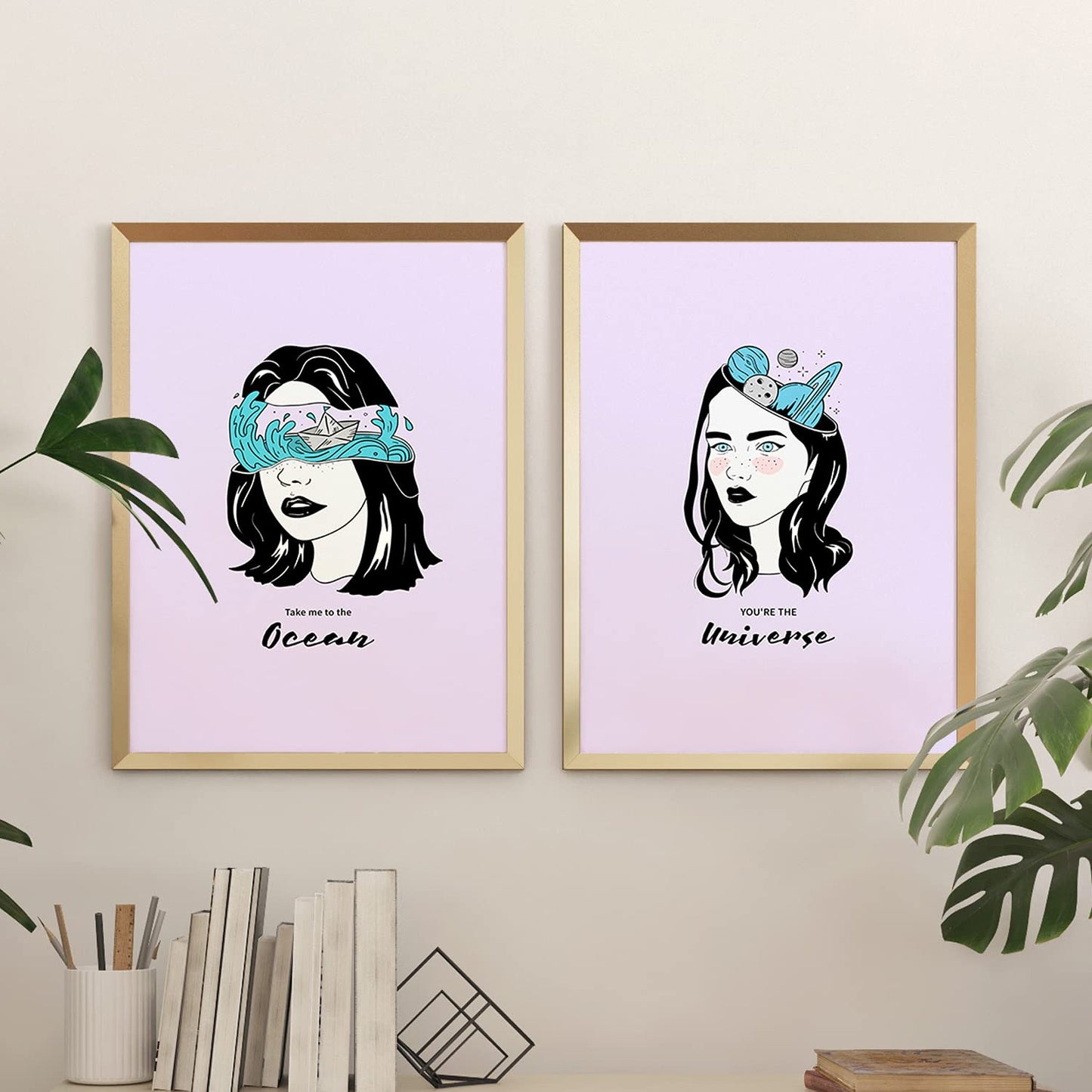 Set de láminas Pack mente. Pósters con ilustraciones artísticas de cabezas de mujer.-Artwork-Nacnic-Nacnic Estudio SL