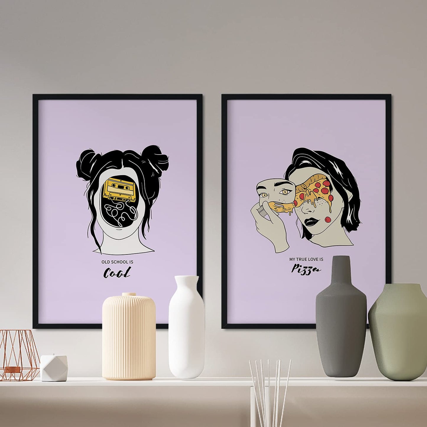 Set de láminas Pack moderna. Pósters con ilustraciones artísticas de cabezas de mujer.-Artwork-Nacnic-Nacnic Estudio SL