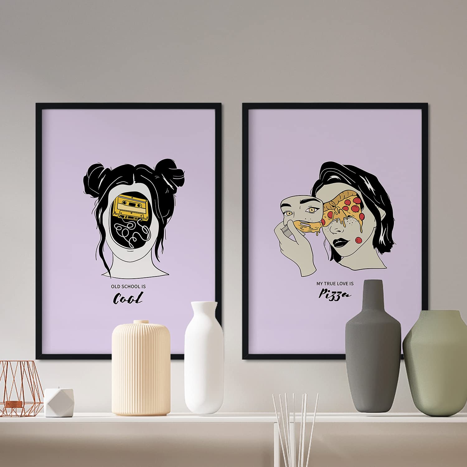 Set de láminas Pack moderna. Pósters con ilustraciones artísticas de cabezas de mujer.-Artwork-Nacnic-Nacnic Estudio SL