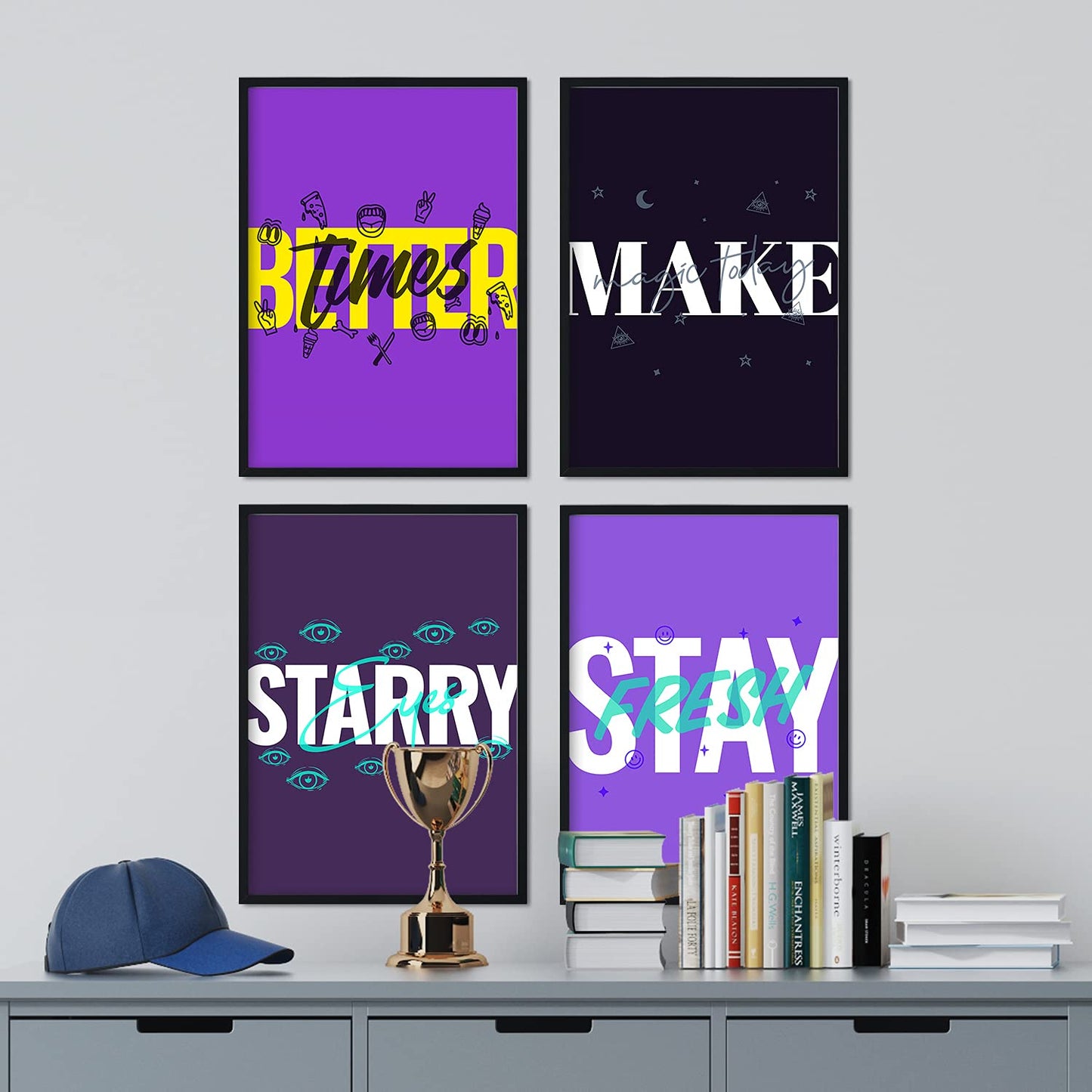 Set de láminas Pack morado. Pósters con diseño de rótulo y mensajes motivacionales para el día a día.-Artwork-Nacnic-Nacnic Estudio SL