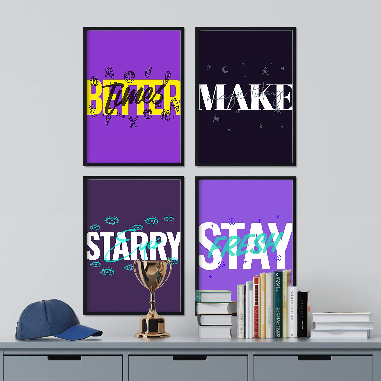 Set de láminas Pack morado. Pósters con diseño de rótulo y mensajes motivacionales para el día a día.-Artwork-Nacnic-Nacnic Estudio SL