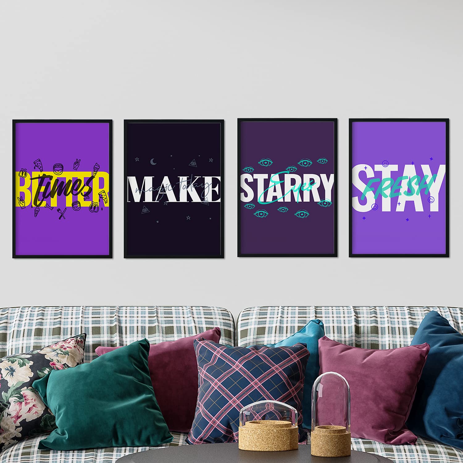 Set de láminas Pack morado. Pósters con diseño de rótulo y mensajes motivacionales para el día a día.-Artwork-Nacnic-Nacnic Estudio SL