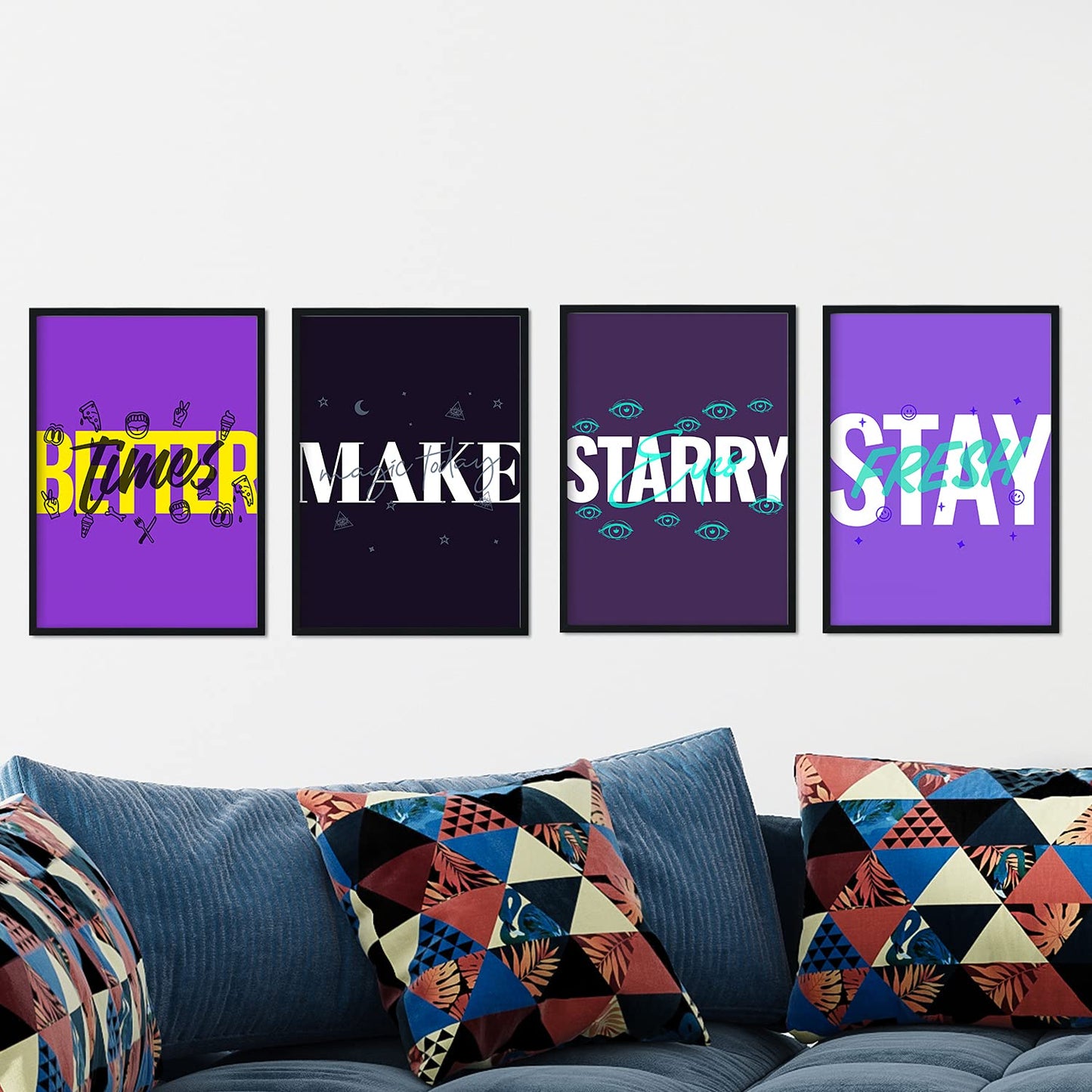 Set de láminas Pack morado. Pósters con diseño de rótulo y mensajes motivacionales para el día a día.-Artwork-Nacnic-Nacnic Estudio SL