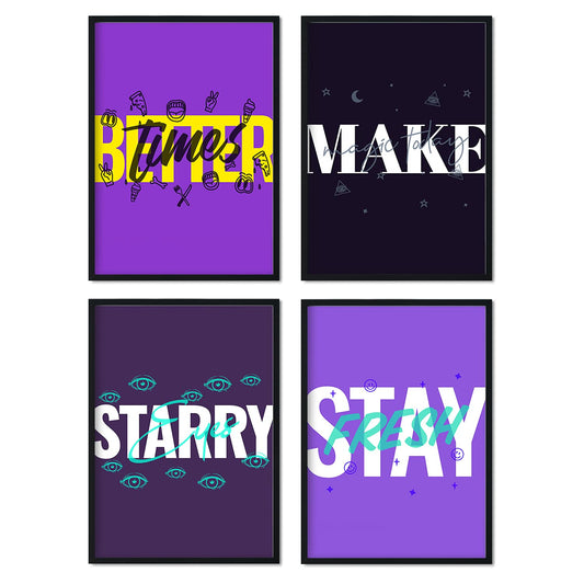 Set de láminas Pack morado. Pósters con diseño de rótulo y mensajes motivacionales para el día a día.-Artwork-Nacnic-Nacnic Estudio SL