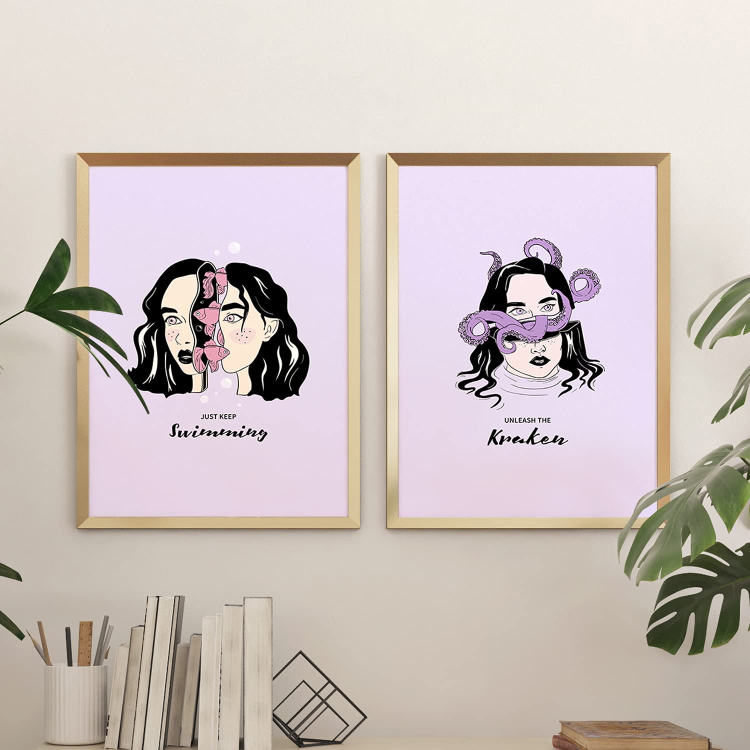 Set de láminas Pack océano. Pósters con ilustraciones artísticas de cabezas de mujer.-Artwork-Nacnic-Nacnic Estudio SL