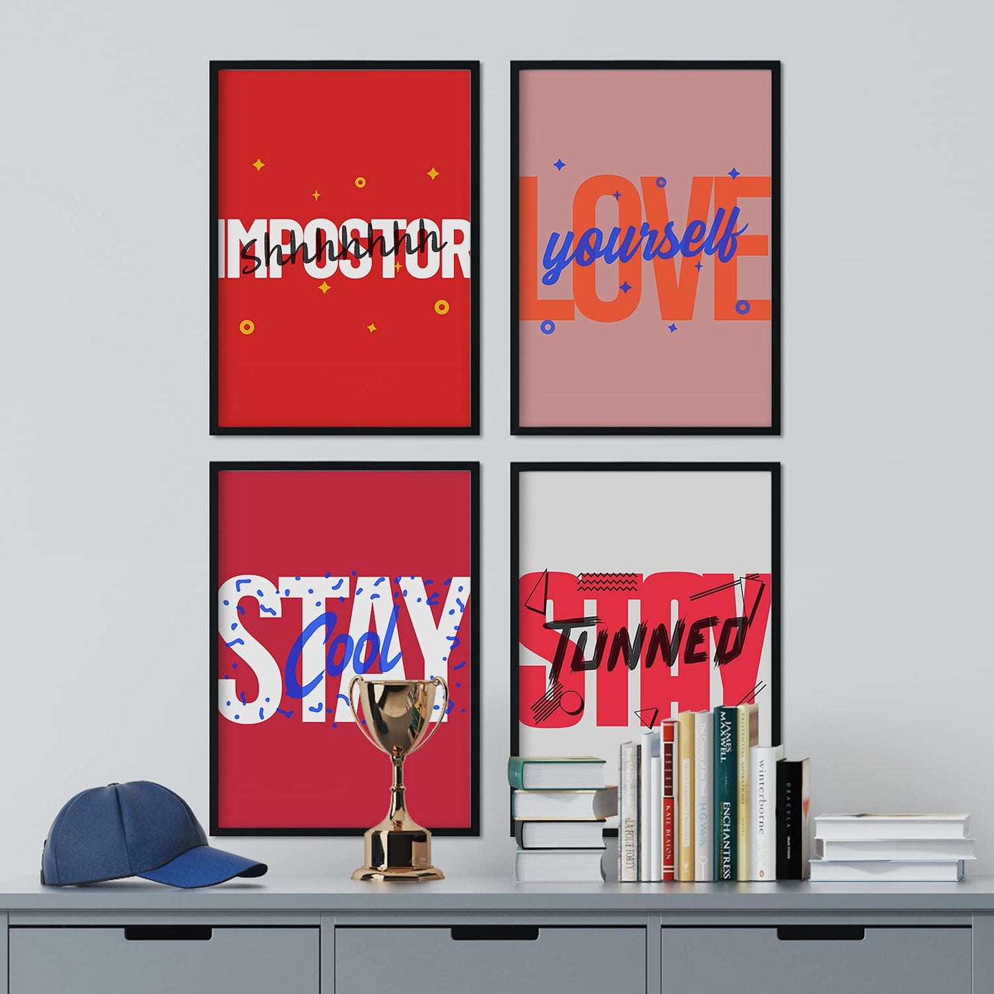 Set de láminas Pack rojos. Pósters con diseño de rótulo y mensajes motivacionales para el día a día.-Artwork-Nacnic-Nacnic Estudio SL