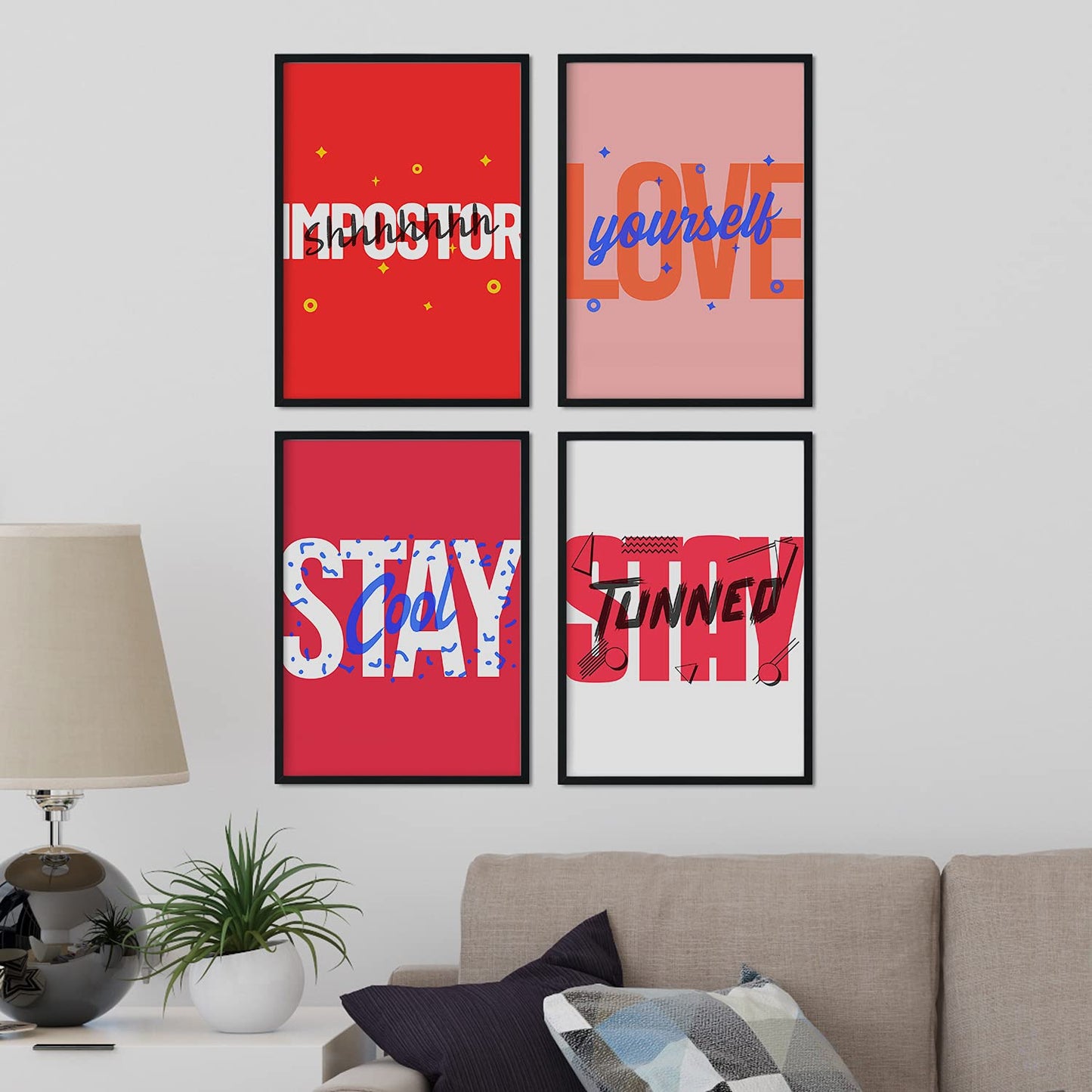 Set de láminas Pack rojos. Pósters con diseño de rótulo y mensajes motivacionales para el día a día.-Artwork-Nacnic-Nacnic Estudio SL