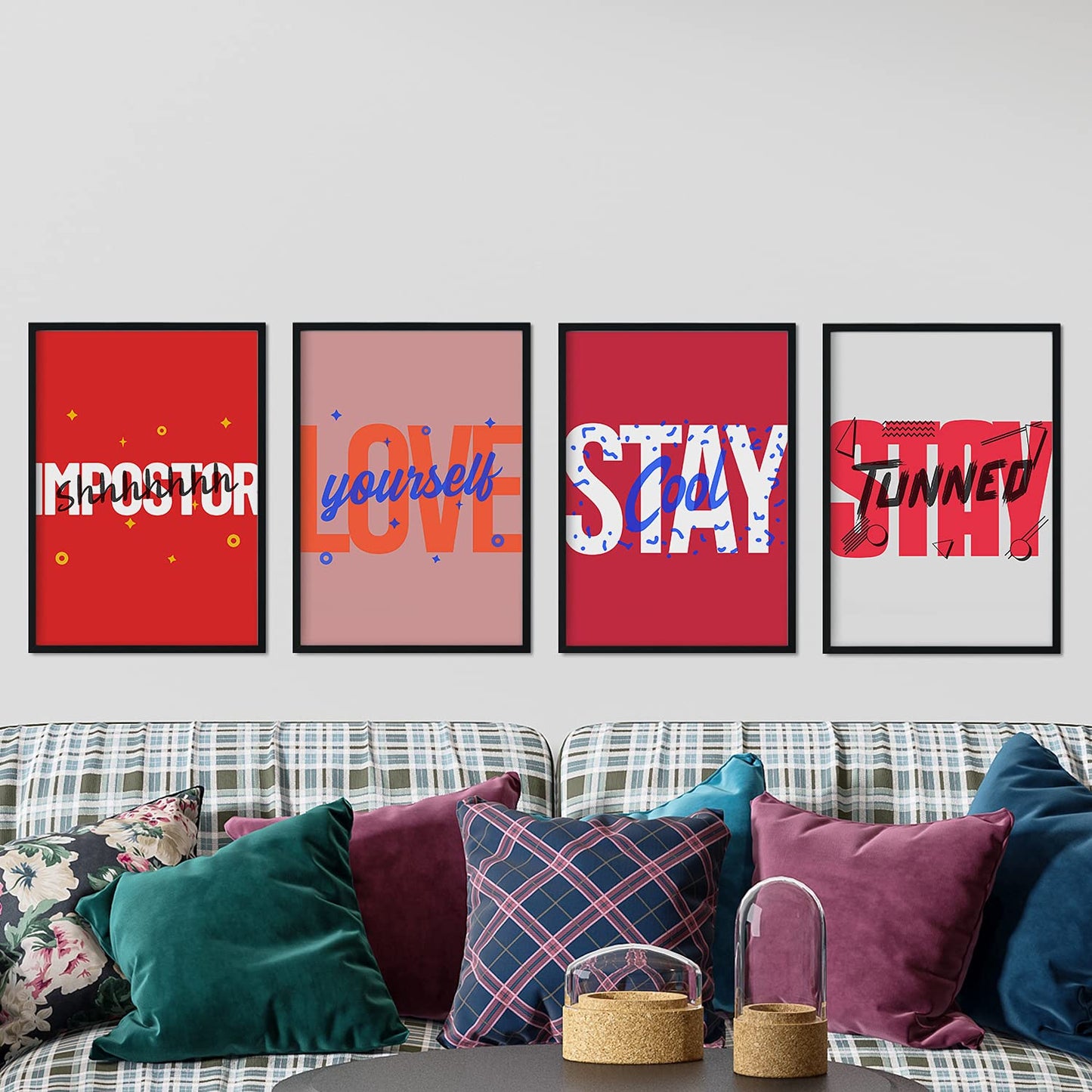 Set de láminas Pack rojos. Pósters con diseño de rótulo y mensajes motivacionales para el día a día.-Artwork-Nacnic-Nacnic Estudio SL