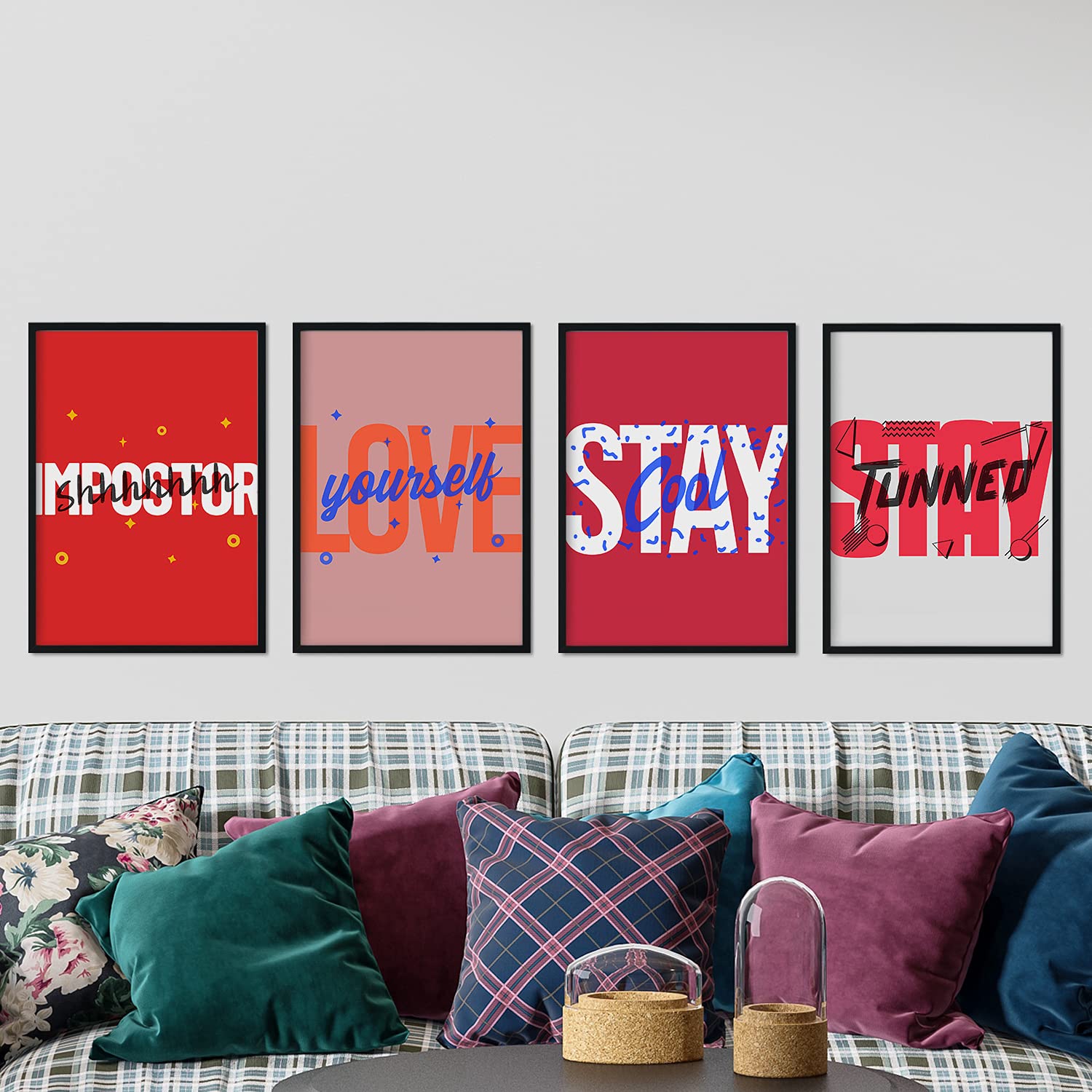 Set de láminas Pack rojos. Pósters con diseño de rótulo y mensajes motivacionales para el día a día.-Artwork-Nacnic-Nacnic Estudio SL