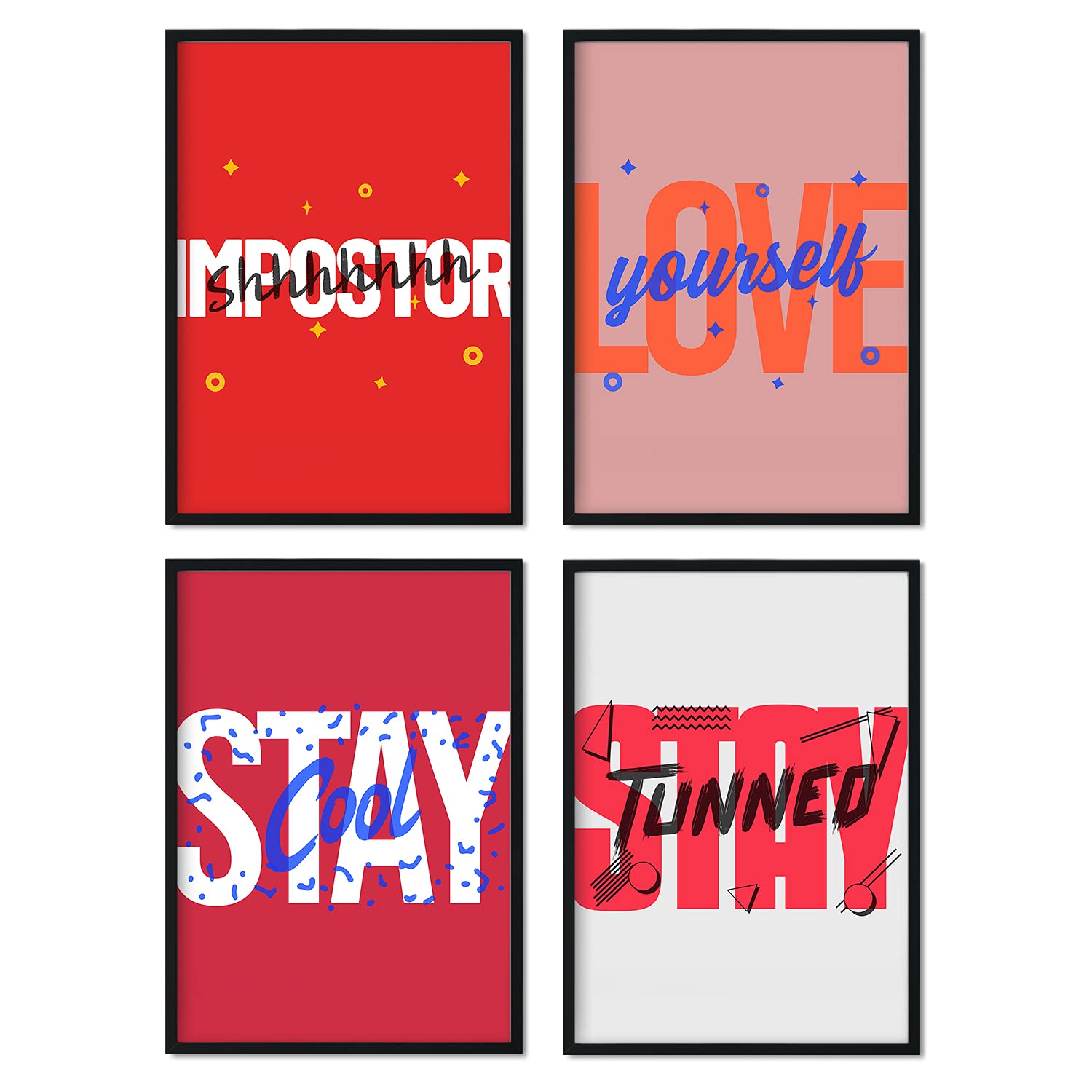 Set de láminas Pack rojos. Pósters con diseño de rótulo y mensajes motivacionales para el día a día.-Artwork-Nacnic-Nacnic Estudio SL