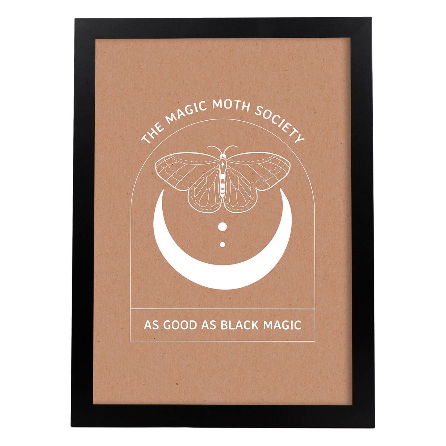 Set de láminas Polillas mágicas. Pósters con ilustraciones de arte abstracto floral en cálidos tonos tierra.-Artwork-Nacnic-A3-Marco Negro-Nacnic Estudio SL
