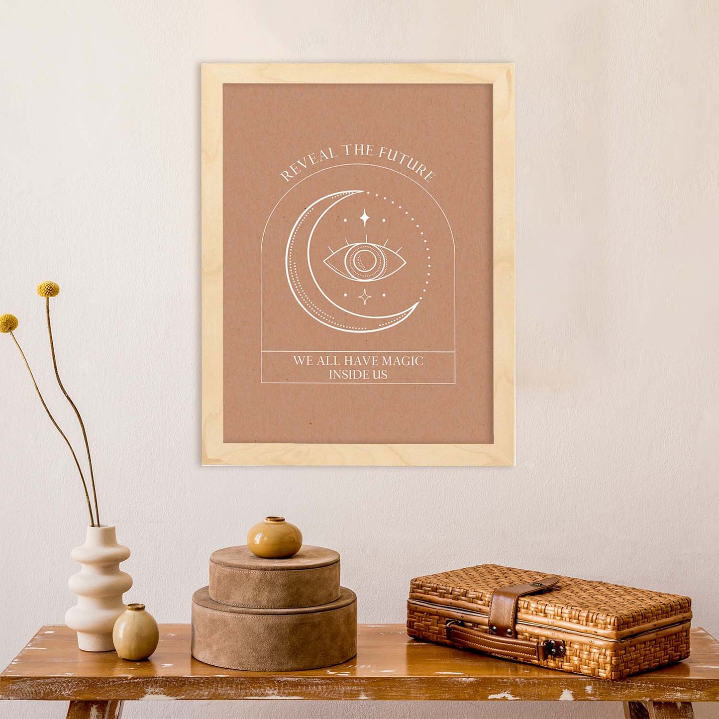 Set de láminas Revela el futuro. Pósters con ilustraciones de arte abstracto floral en cálidos tonos tierra.-Artwork-Nacnic-Nacnic Estudio SL