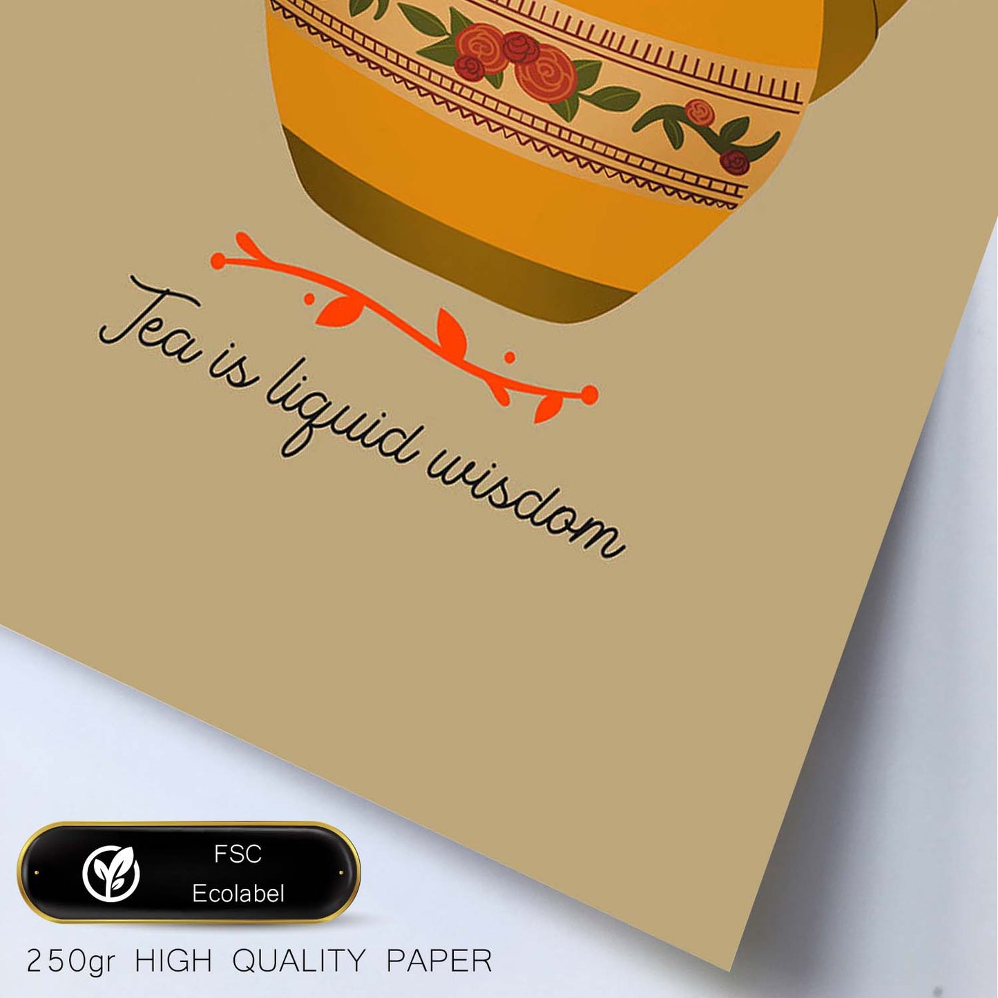 Set de láminas Sabiduría líquida. Pósters con ilustraciones para amantes del té y el café.-Artwork-Nacnic-Nacnic Estudio SL
