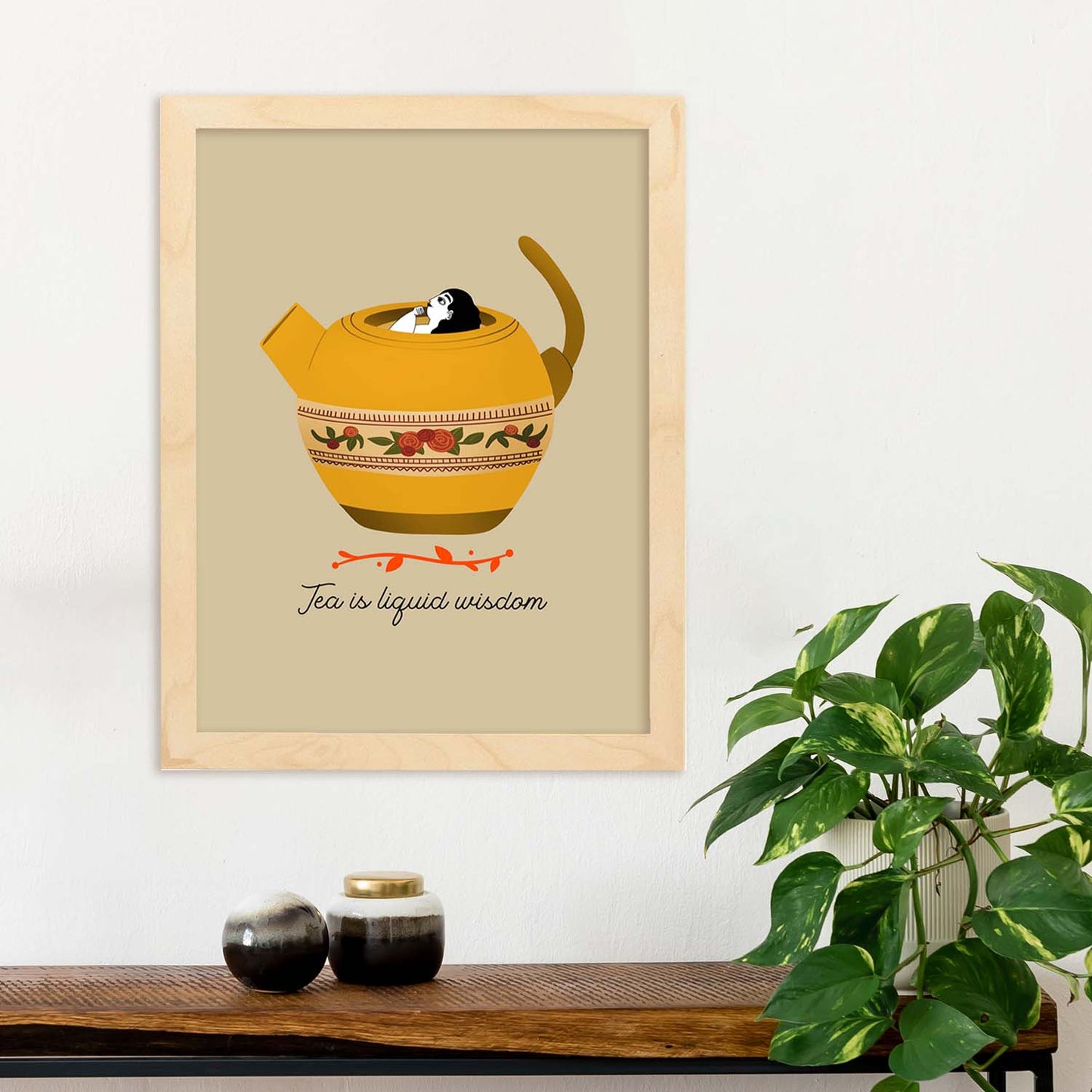 Set de láminas Sabiduría líquida. Pósters con ilustraciones para amantes del té y el café.-Artwork-Nacnic-Nacnic Estudio SL