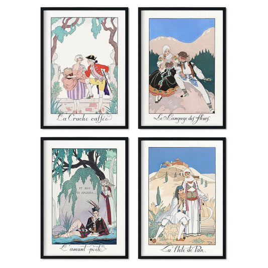 Set de láminas Vintage Pareja 2. Pósters con las ilustraciones Art Decó de George Barbier.-Artwork-Nacnic-Nacnic Estudio SL
