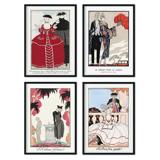 Set de láminas Vintage Pareja 3. Pósters con las ilustraciones Art Decó de George Barbier.-Artwork-Nacnic-Nacnic Estudio SL