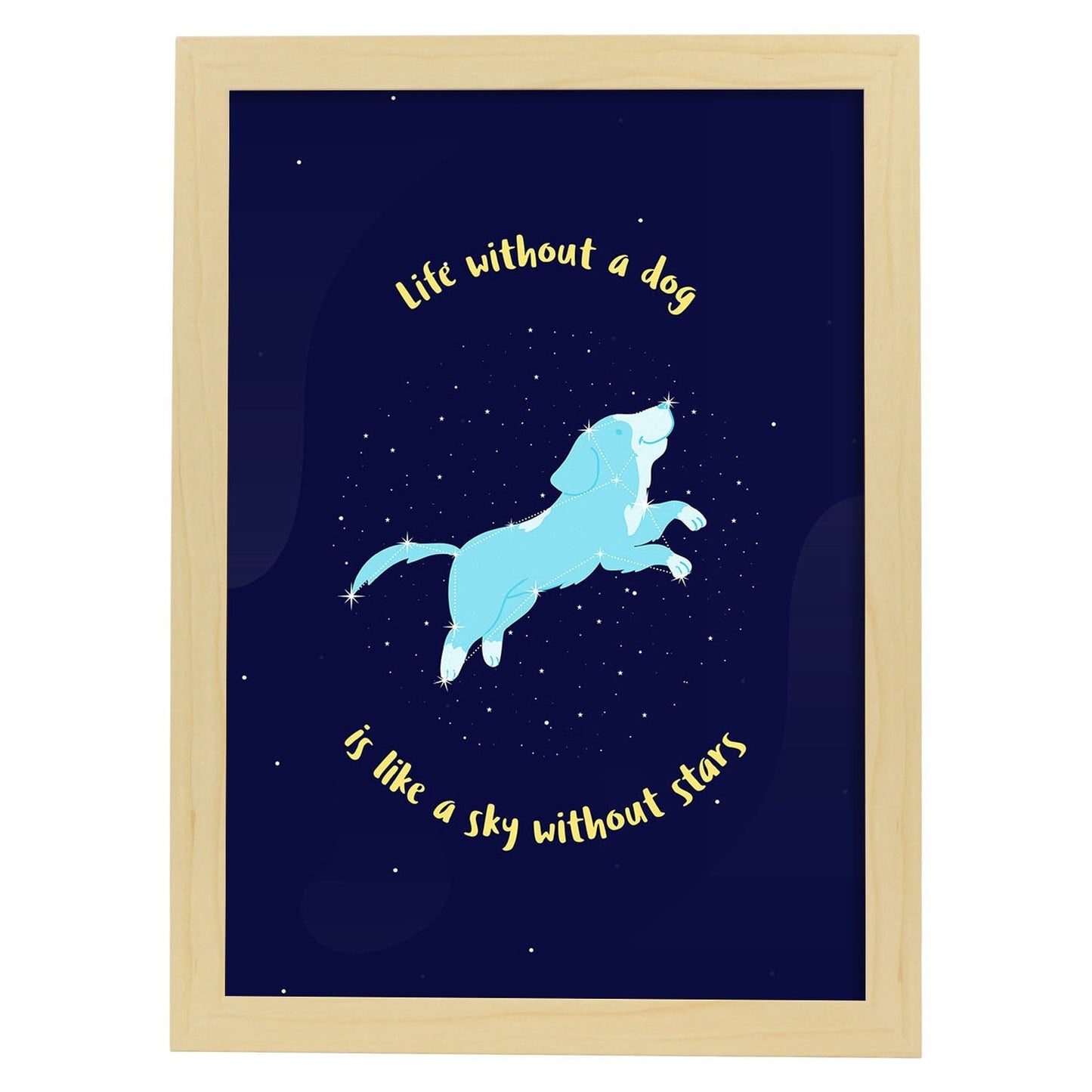 Set de láminas Vivir sin perros. Pósters de mascotas para amantes de los animales.-Artwork-Nacnic-A3-Marco Madera clara-Nacnic Estudio SL