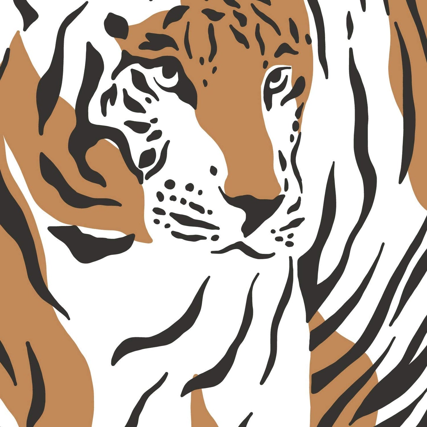 Set de posters de animales de la jungla. Lámina Tigre Cebra con diseño de animales, flores y plantas de la jungla.-Artwork-Nacnic-Nacnic Estudio SL