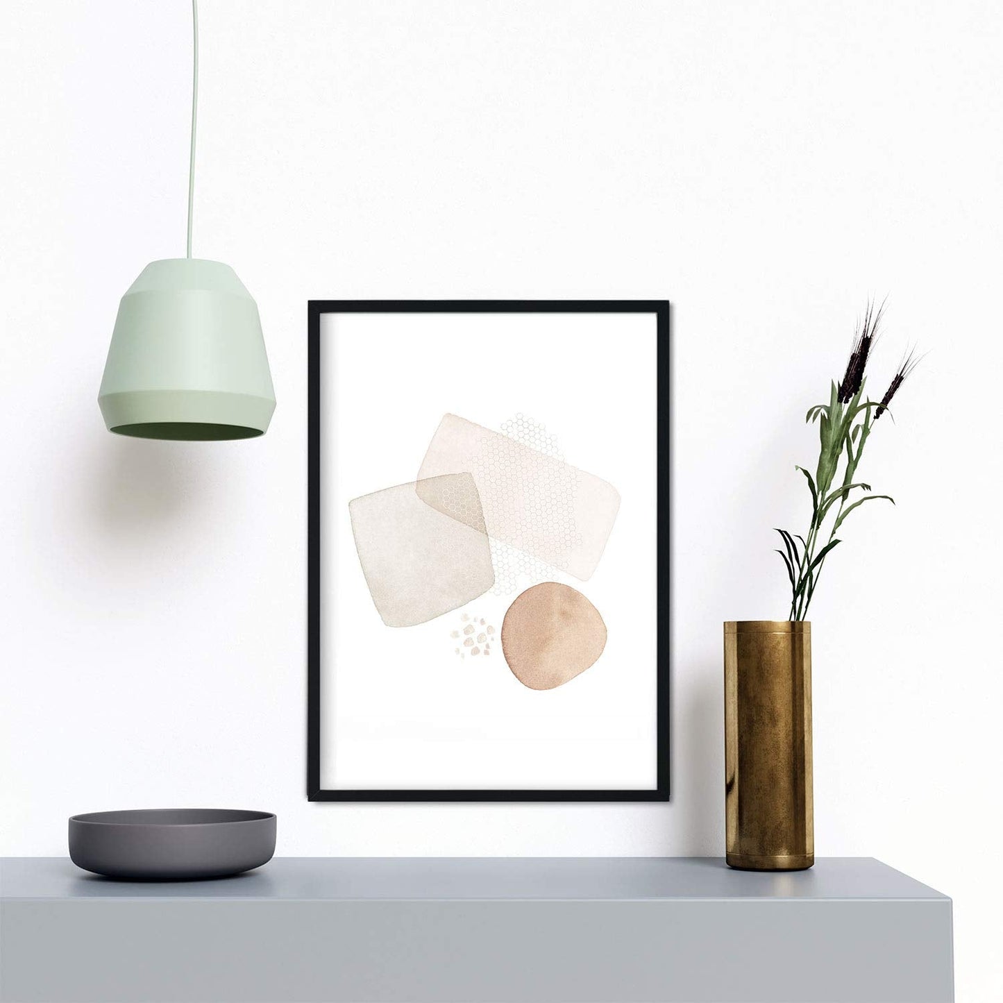 Set de posters de arte abstracto. Láminas con formas y figuras abstractas. Decoración de interiores con tonos marrones.-Artwork-Nacnic-Nacnic Estudio SL