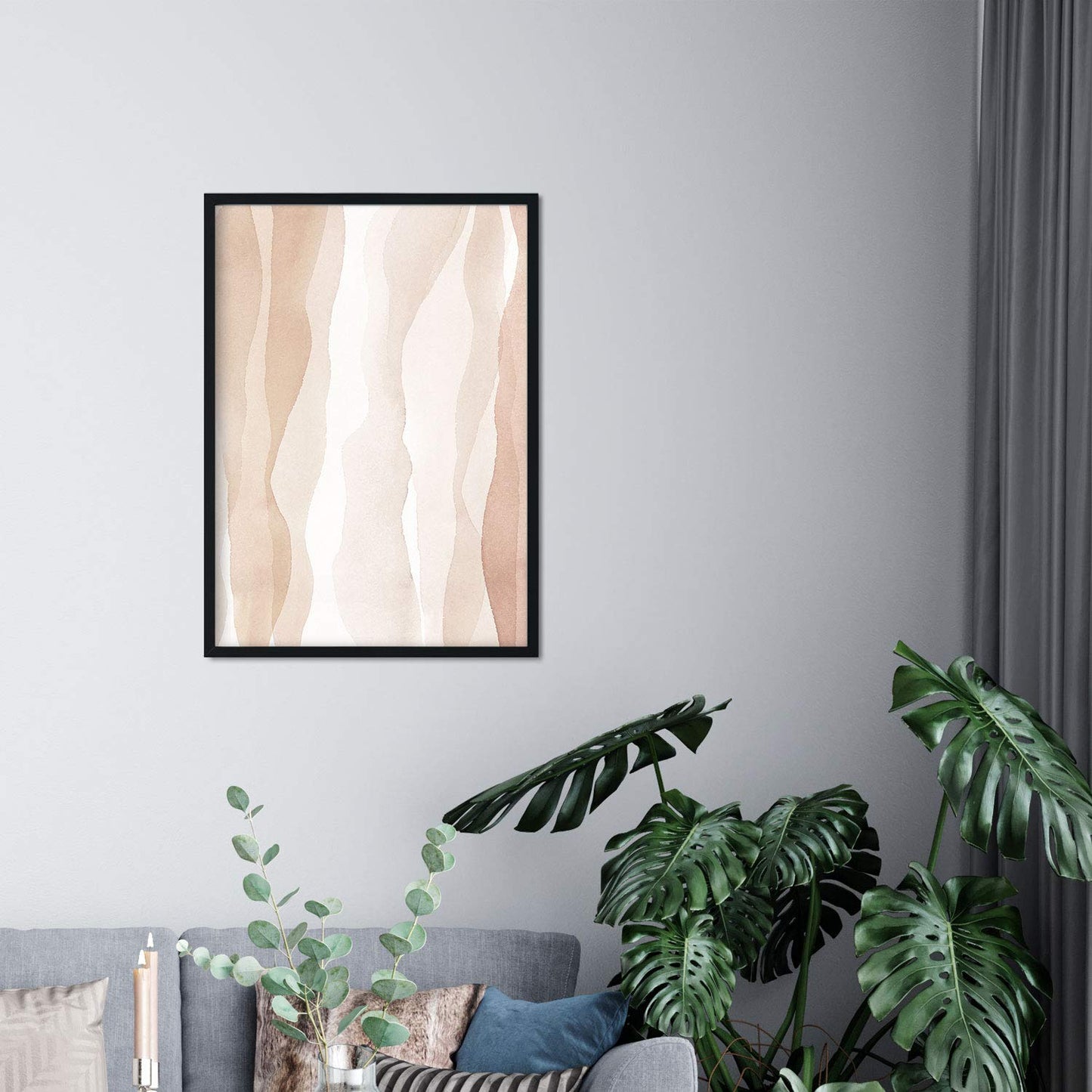 Set de posters de arte abstracto. Láminas con formas y figuras abstractas. Decoración de interiores con tonos marrones.-Artwork-Nacnic-Nacnic Estudio SL