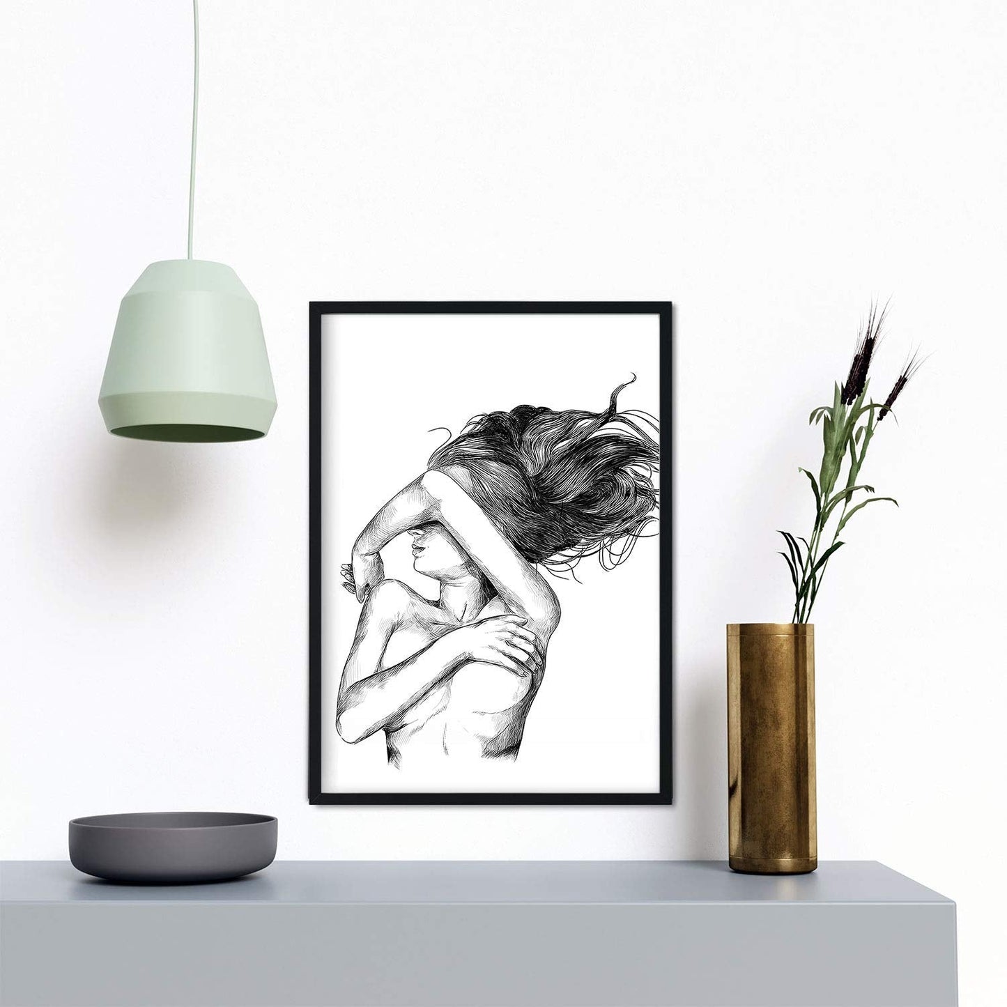 Set de posters eróticos. Láminas Cuerpo Torso Rostro dibujadas con imágenes sensuales del cuerpo femenino.-Artwork-Nacnic-Nacnic Estudio SL