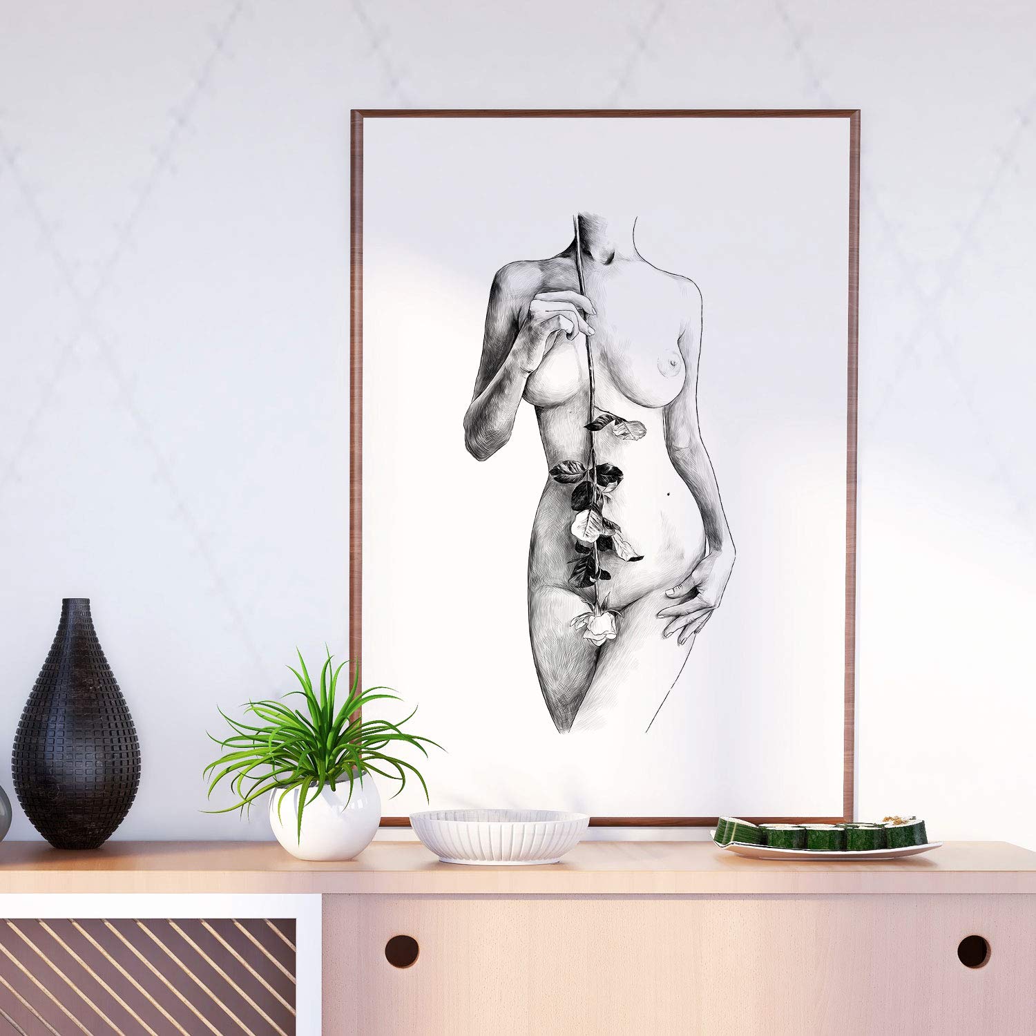 Set de posters eróticos. Láminas Cuerpo Torso Rostro dibujadas con imágenes sensuales del cuerpo femenino.-Artwork-Nacnic-Nacnic Estudio SL