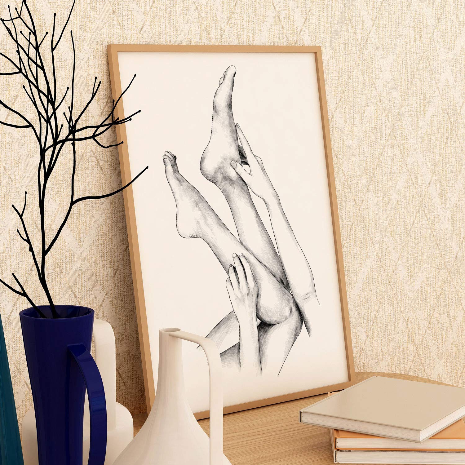 Set de posters eróticos. Láminas Culo piernas y brazos dibujadas con imágenes sensuales del cuerpo femenino.-Artwork-Nacnic-Nacnic Estudio SL