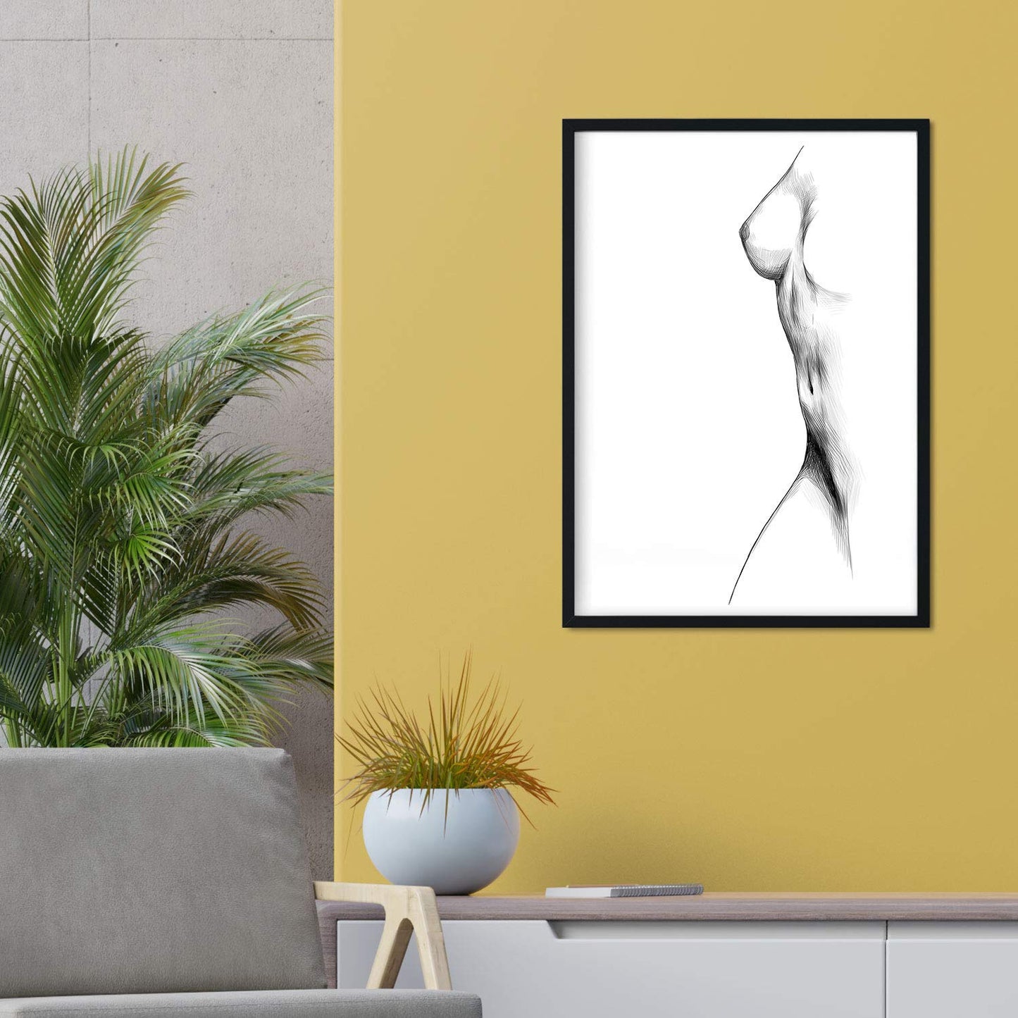 Set de posters eróticos. Láminas Frontal pecho y Culo dibujadas con imágenes sensuales del cuerpo femenino.-Artwork-Nacnic-Nacnic Estudio SL