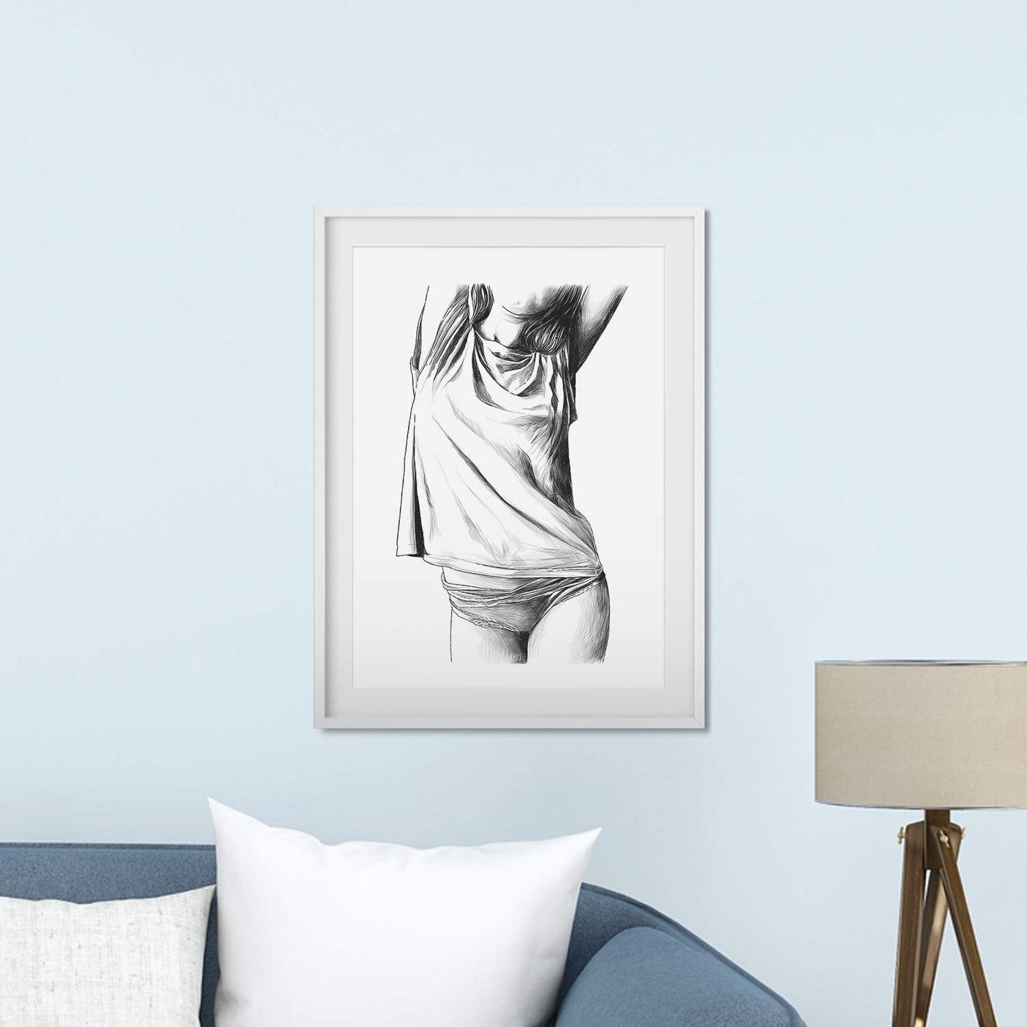 Set de posters eróticos. Láminas Frontal y Culo dibujadas con imágenes sensuales del cuerpo femenino.-Artwork-Nacnic-Nacnic Estudio SL