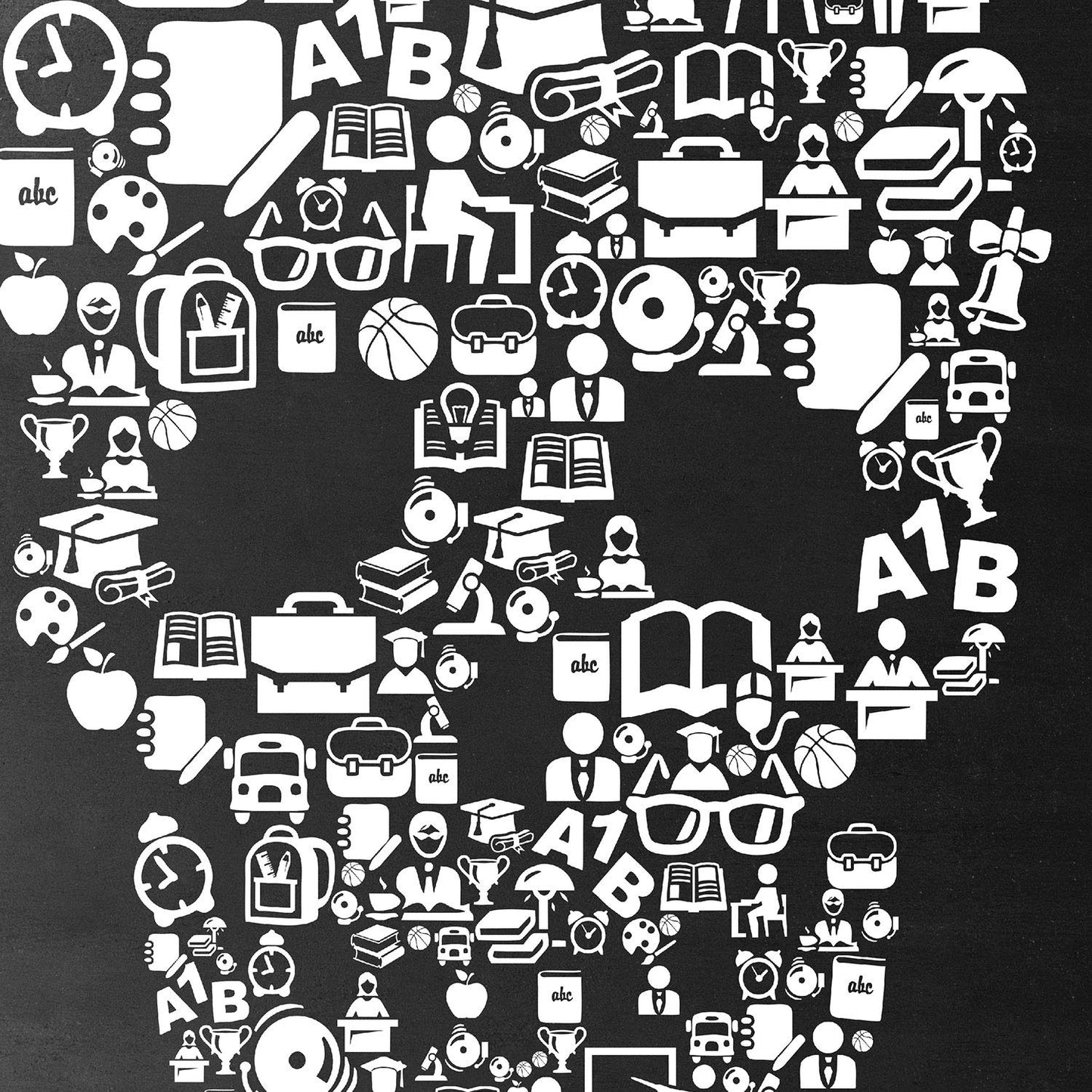 Set de tres láminas blanco y negro Set calaveras y skate Poster Fondo negro estilo pizarra-Artwork-Nacnic-Nacnic Estudio SL