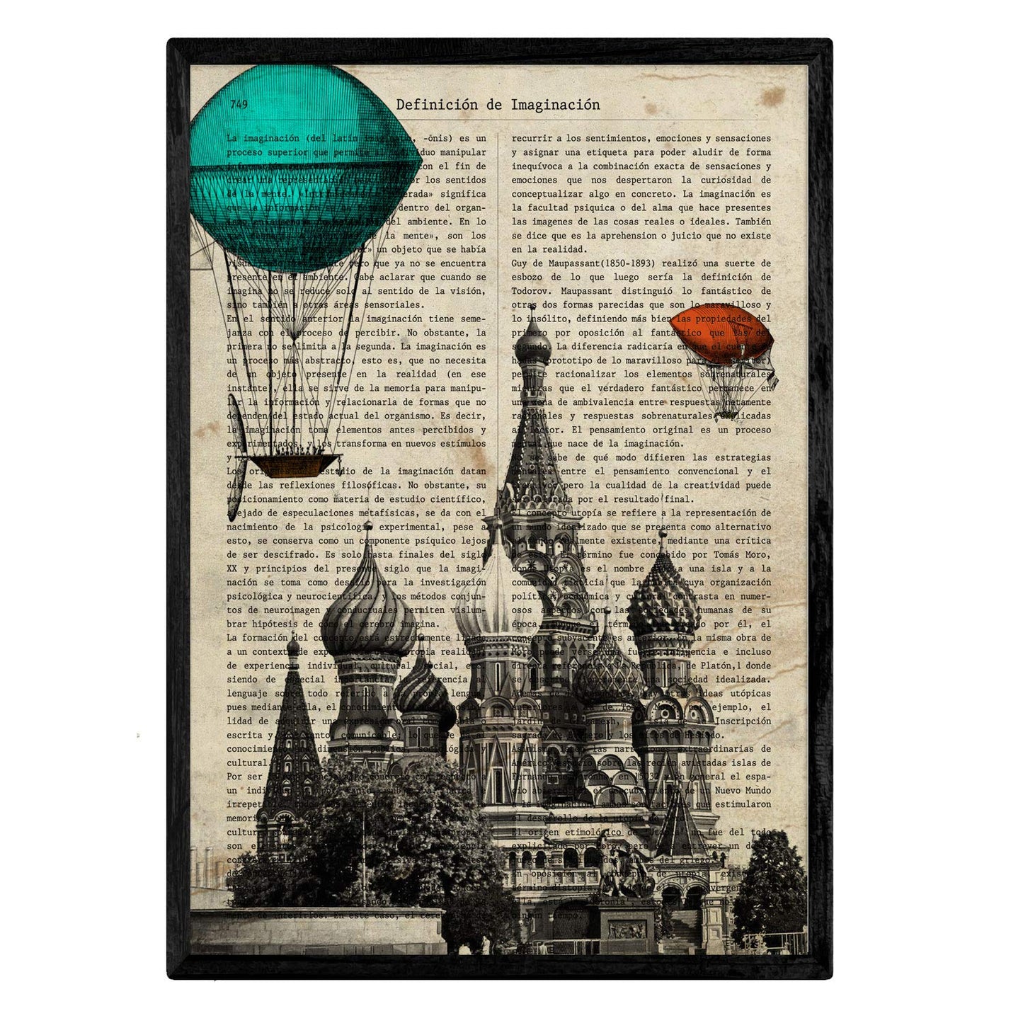 Set of 4 sheets of Cities. London, Barcelona, Moscow, Paris. A4. Frameless-Artwork-Nacnic-Nacnic Estudio SL