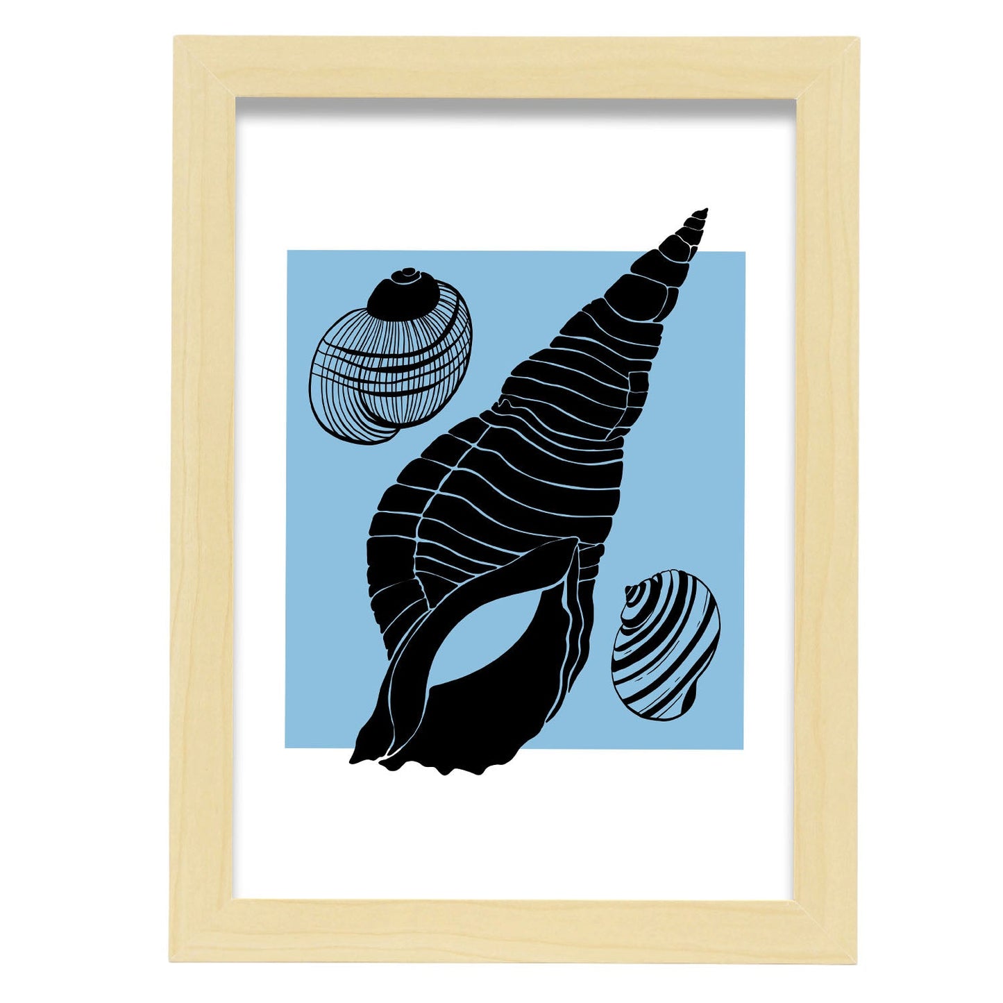 Shell collection-Artwork-Nacnic-A4-Marco Madera clara-Nacnic Estudio SL