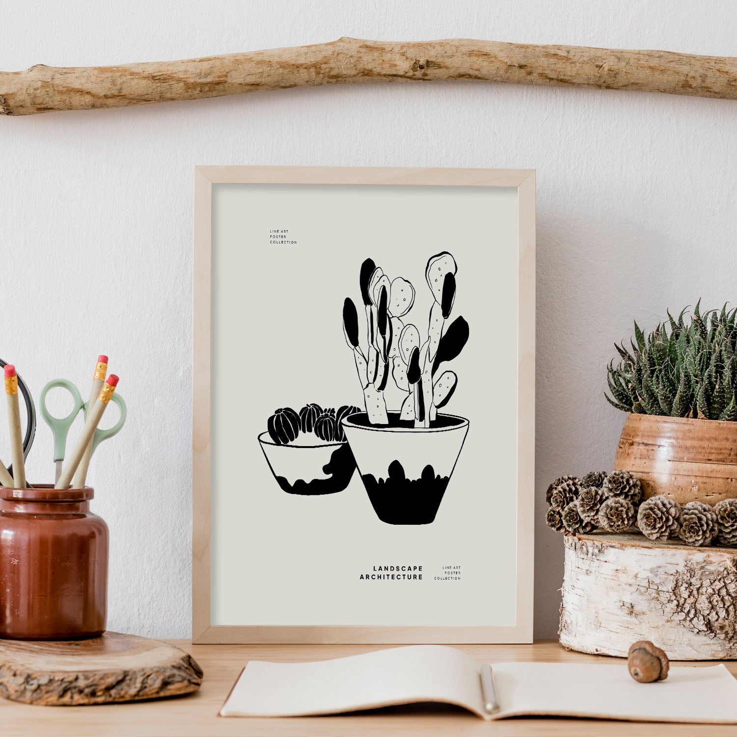 Small Potted Cactus-Artwork-Nacnic-Nacnic Estudio SL
