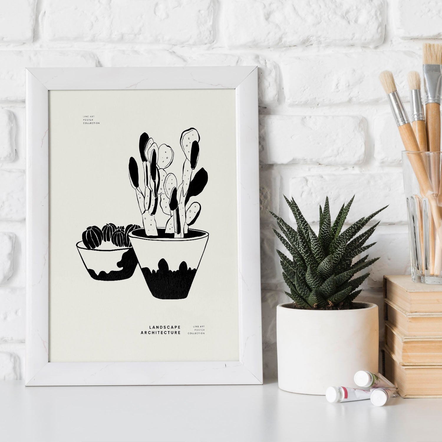 Small Potted Cactus-Artwork-Nacnic-Nacnic Estudio SL
