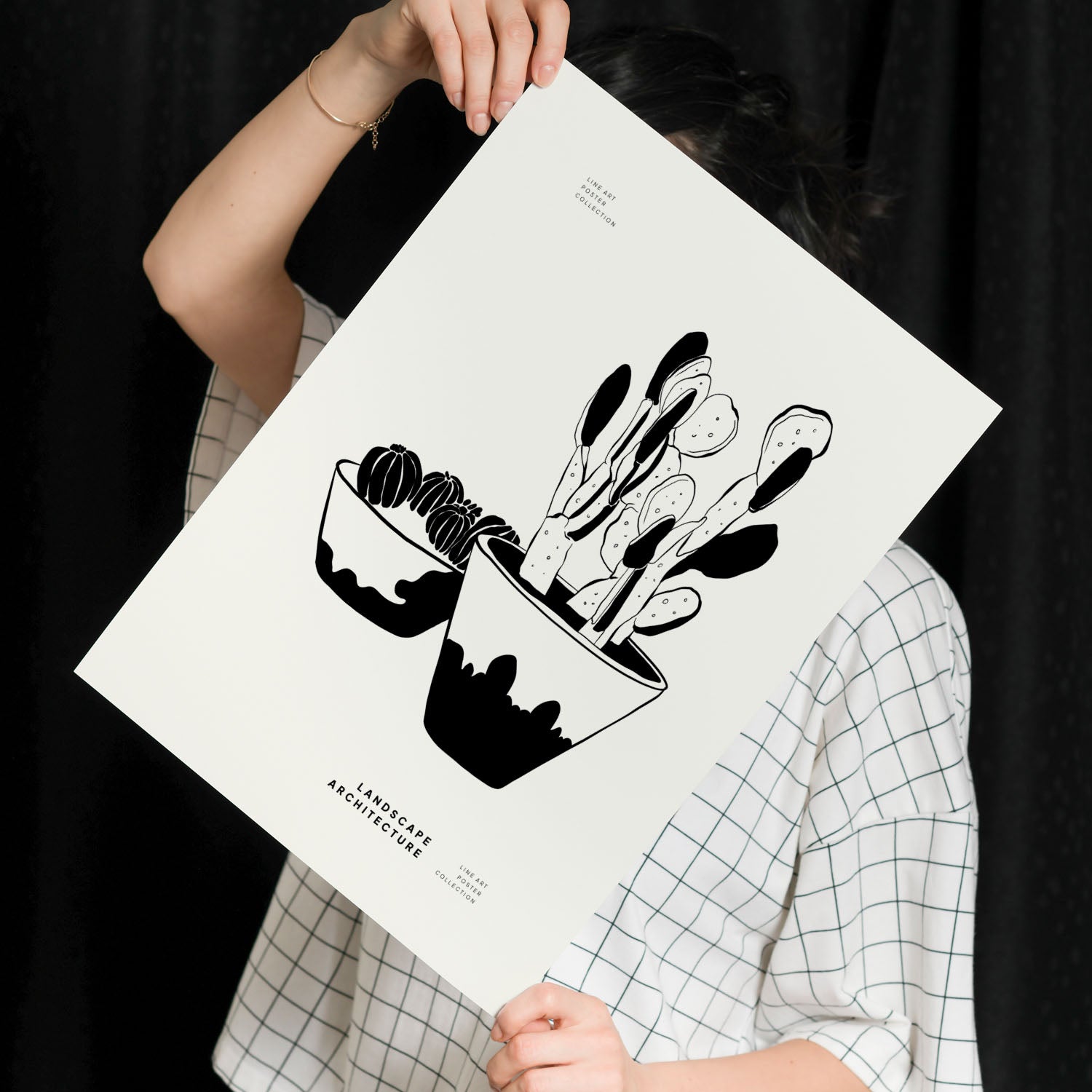 Small Potted Cactus-Artwork-Nacnic-Nacnic Estudio SL