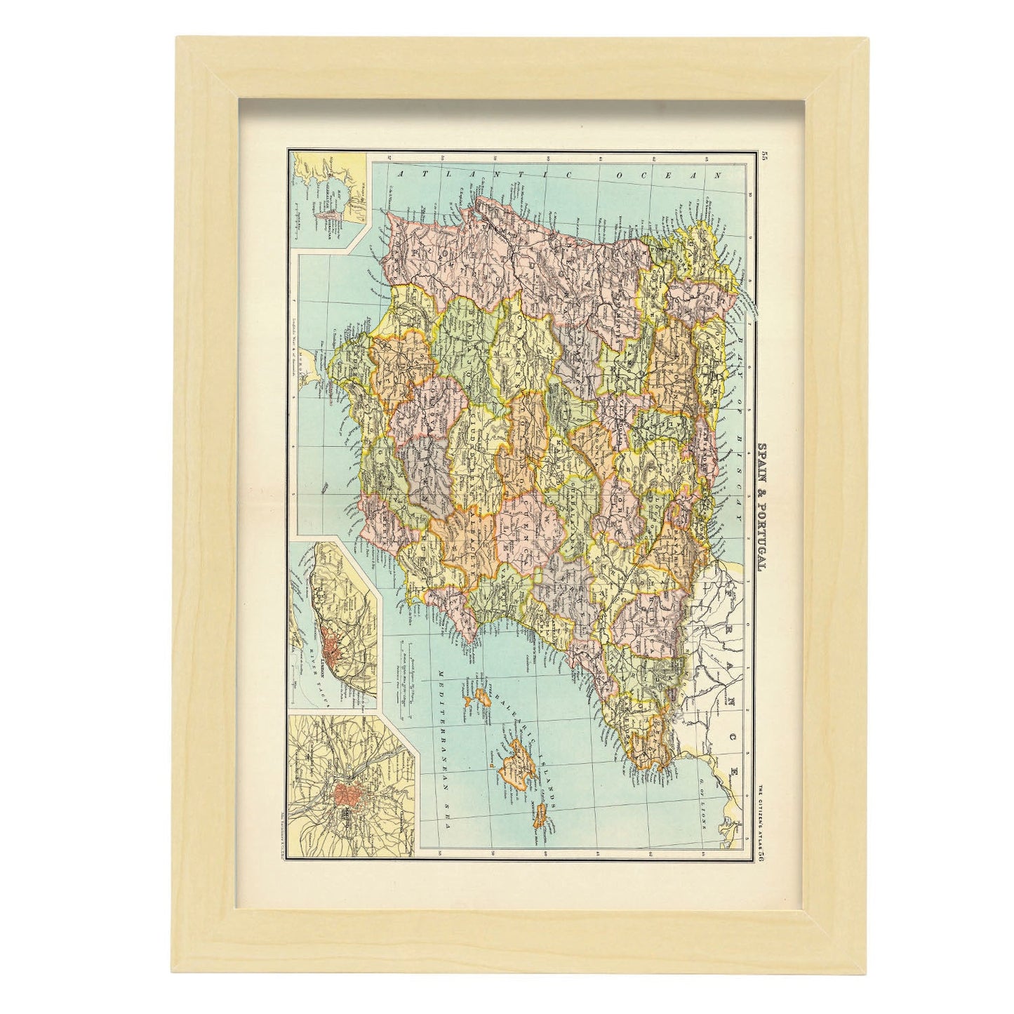 Spain and Portugal-Artwork-Nacnic-A4-Marco Madera clara-Nacnic Estudio SL