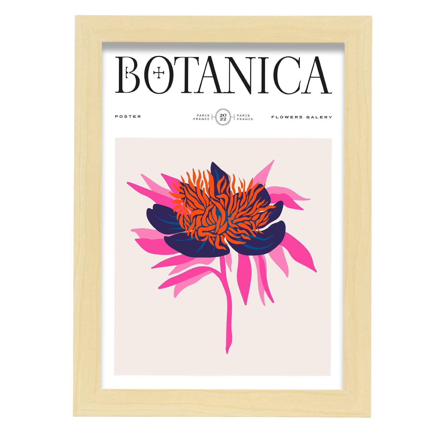 Spider mum spray-Artwork-Nacnic-A4-Marco Madera clara-Nacnic Estudio SL