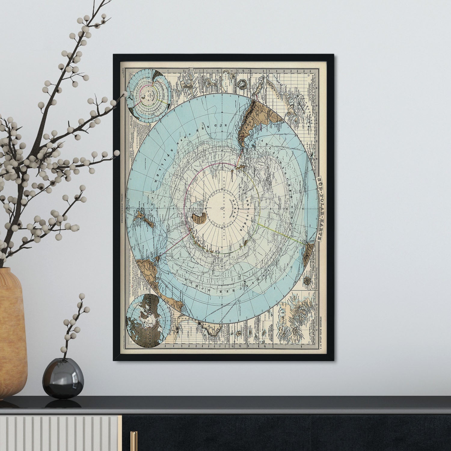 Stielers_Handatlas_1891_map-of-Antarctic-Artwork-Nacnic-Nacnic Estudio SL