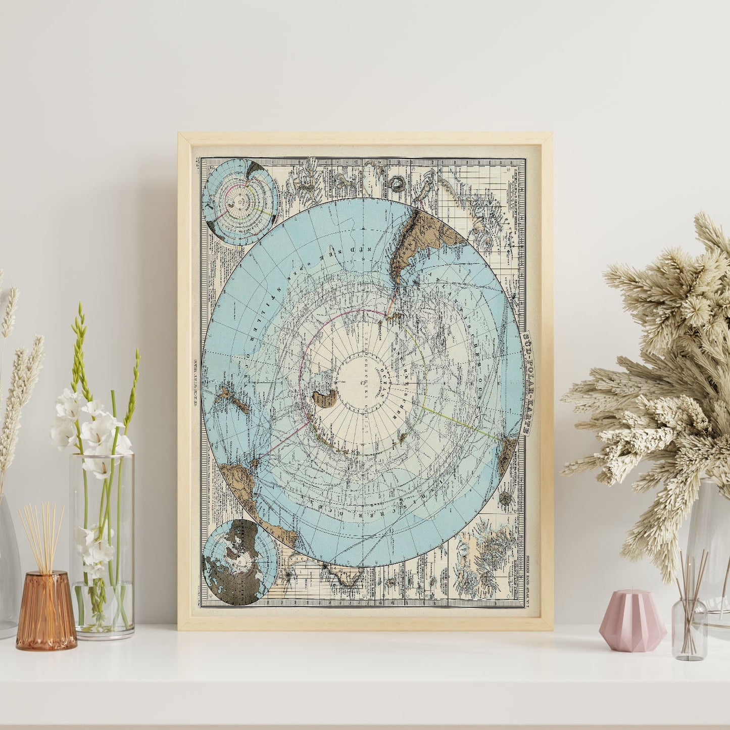 Stielers_Handatlas_1891_map-of-Antarctic-Artwork-Nacnic-Nacnic Estudio SL