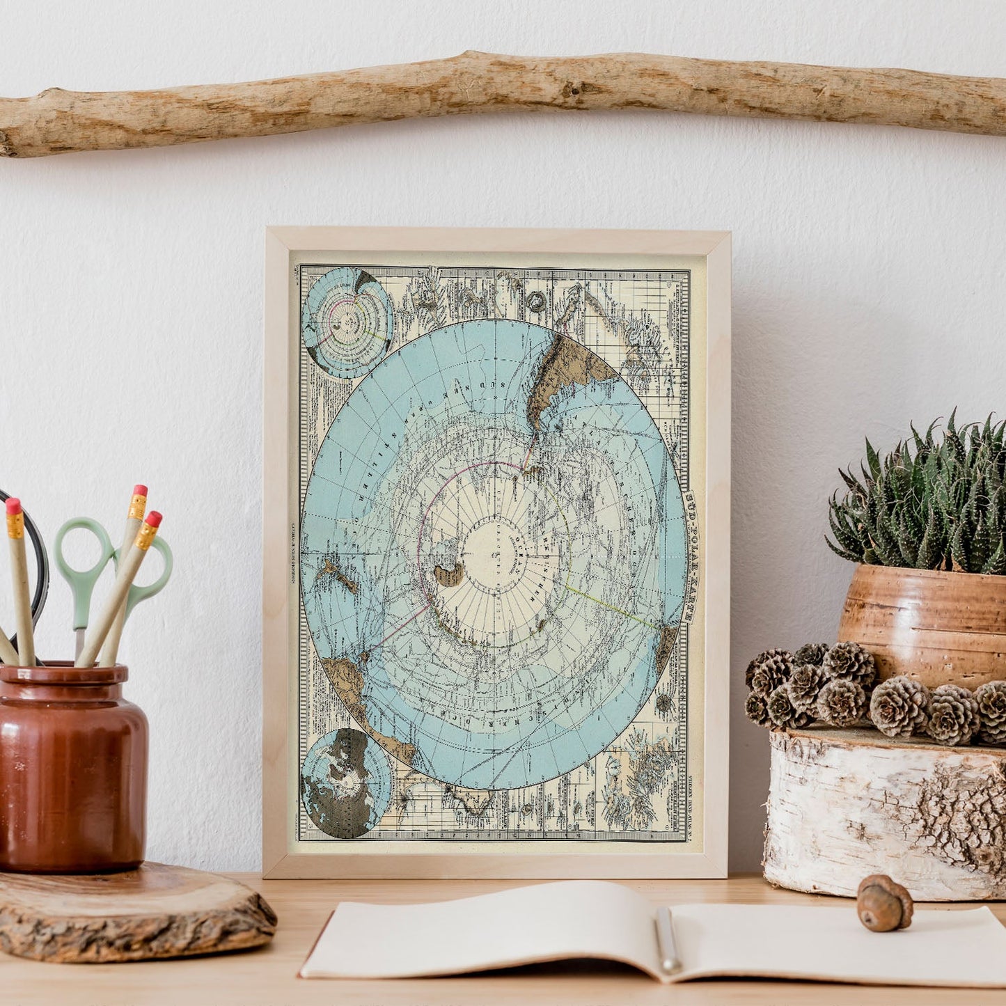 Stielers_Handatlas_1891_map-of-Antarctic-Artwork-Nacnic-Nacnic Estudio SL