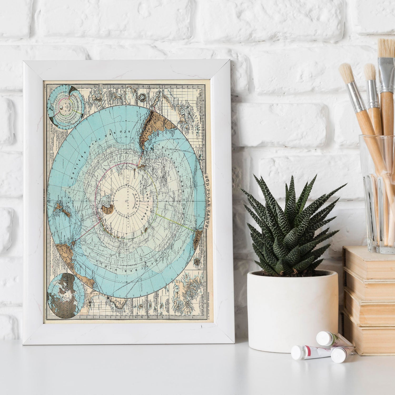 Stielers_Handatlas_1891_map-of-Antarctic-Artwork-Nacnic-Nacnic Estudio SL
