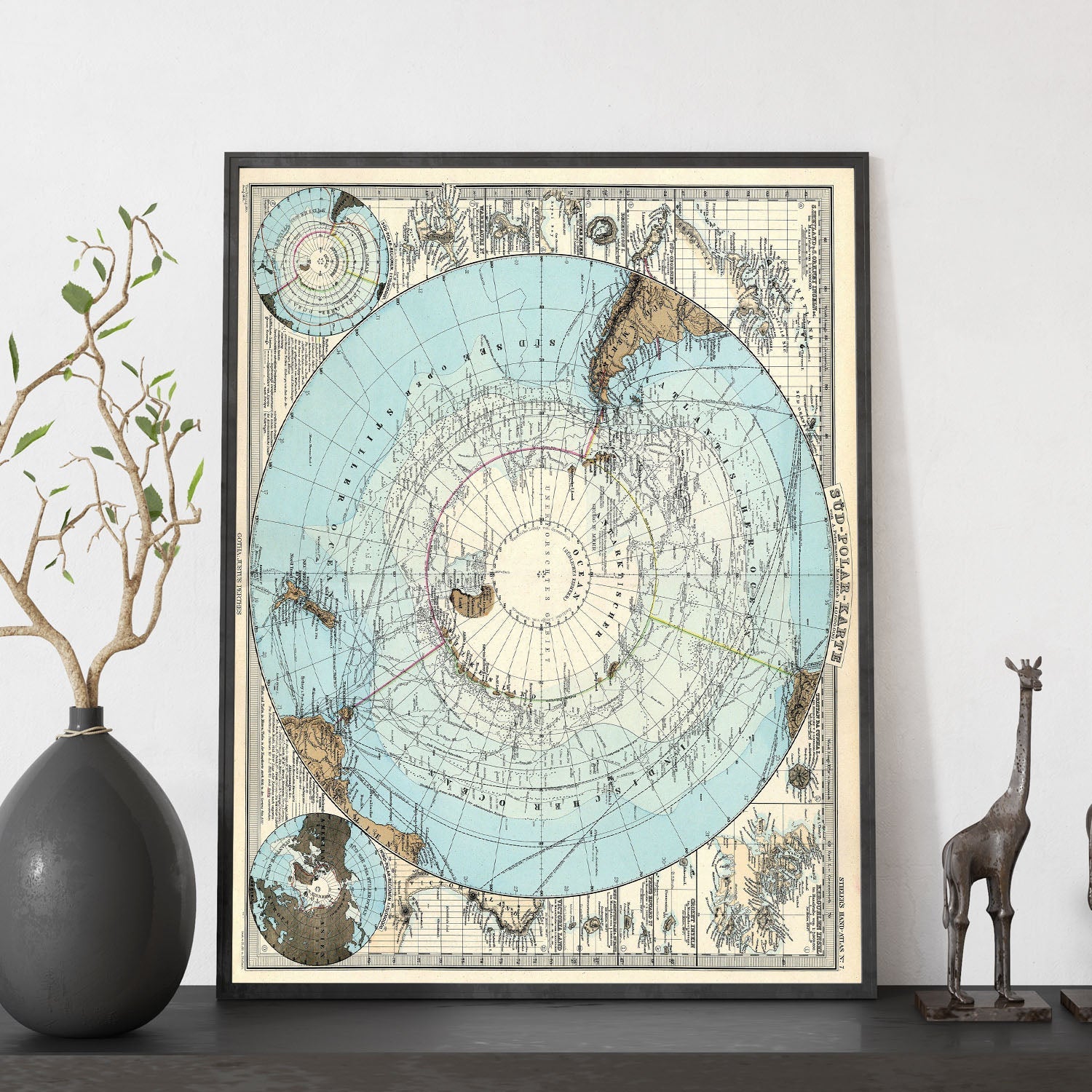 Stielers_Handatlas_1891_map-of-Antarctic-Artwork-Nacnic-Nacnic Estudio SL