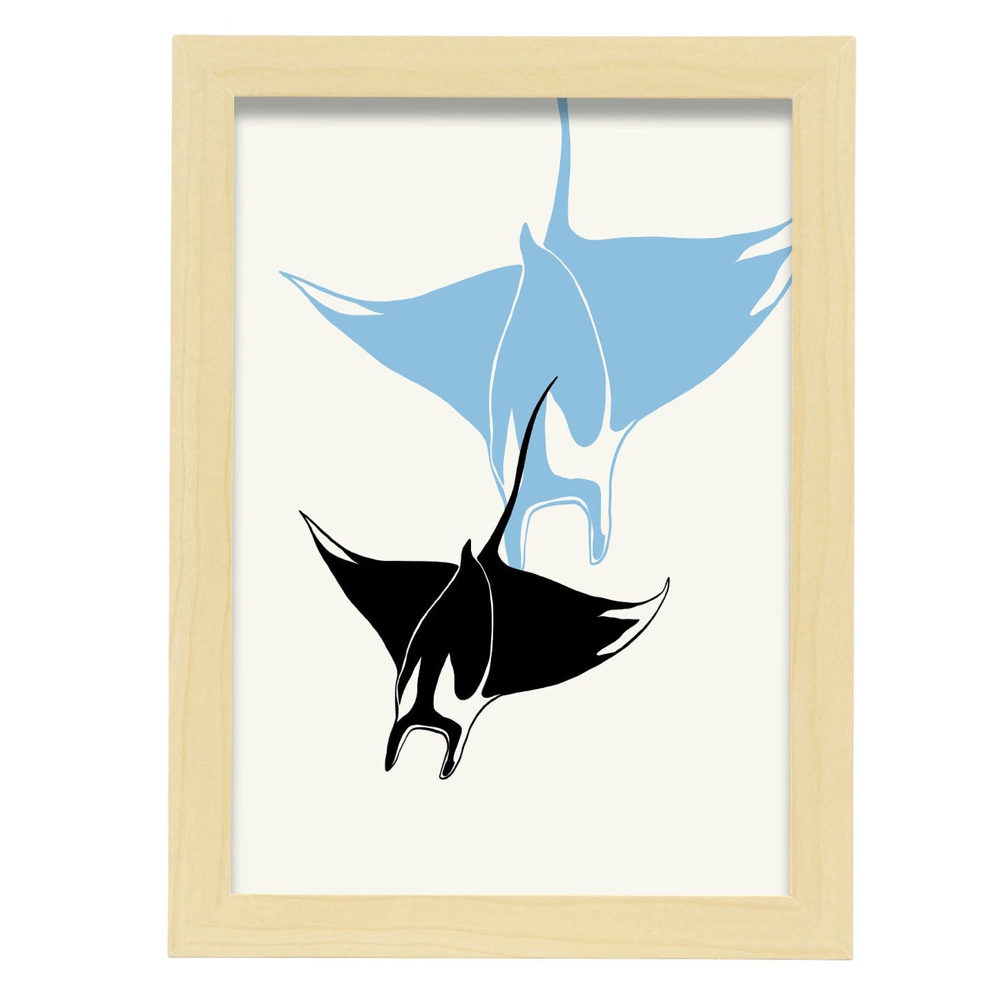 Stingrays-Artwork-Nacnic-A4-Marco Madera clara-Nacnic Estudio SL